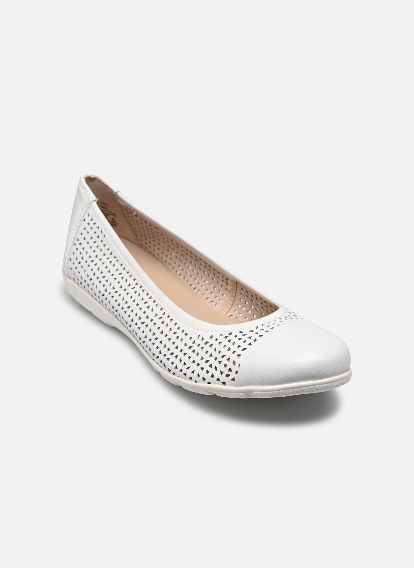 Klassische Ballerinas 22151-42 N damen weiß Caprice Klassische Ballerinas 22151-42 N damen weiß WHITE SOFTNAP.