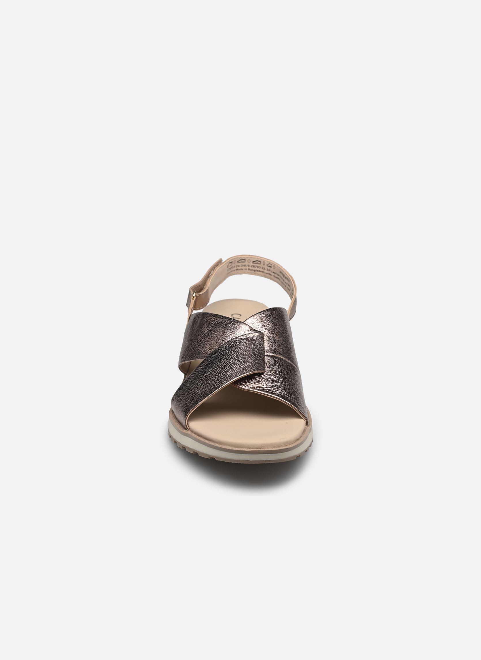 Sandalen met sleehak en plateau 28703-42 N dames goud en brons Caprice Sandalen met sleehak en plateau 28703-42 N dames goud en brons TAUPE METALLIC