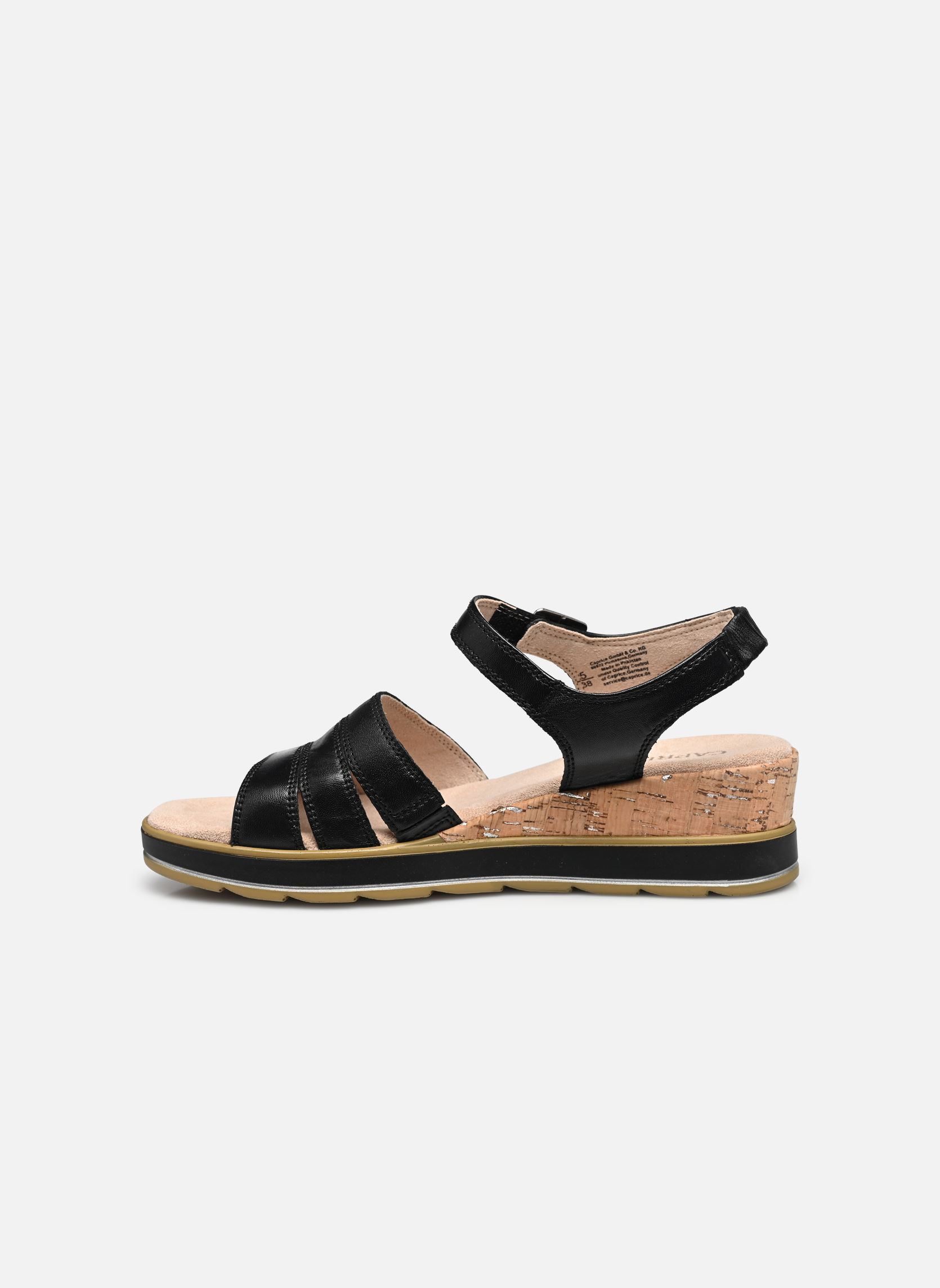Sandales compensées et plateformes 28711-44 N femme noir Caprice Sandales compensées et plateformes 28711-44 N femme noir BLACK NAPPA