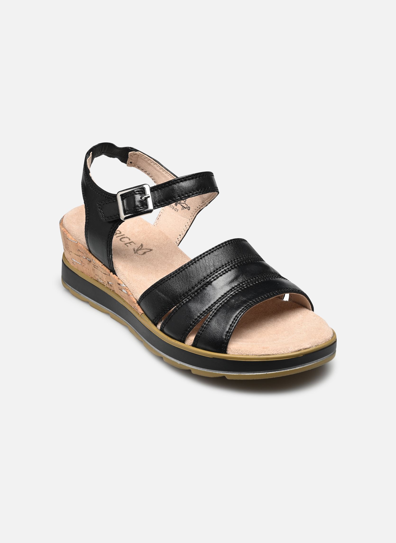Sandales compensées et plateformes 28711-44 N femme noir Caprice Sandales compensées et plateformes 28711-44 N femme noir BLACK NAPPA