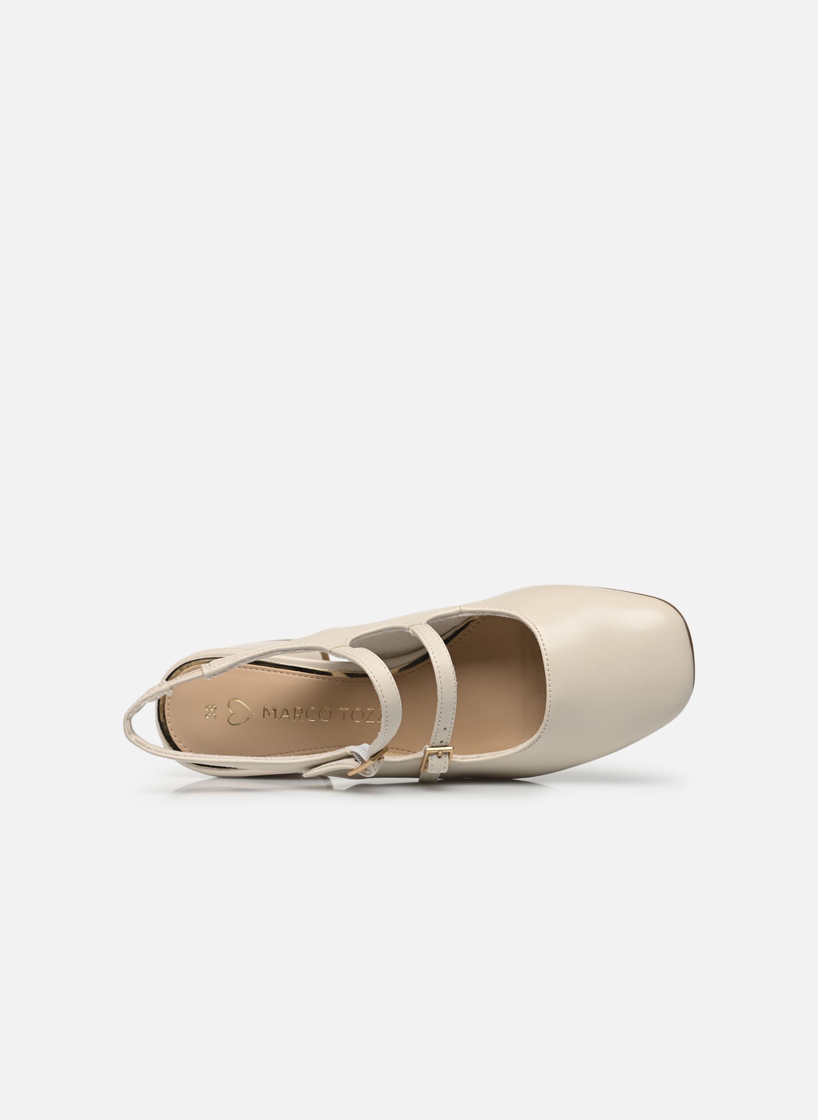 Zapatos de tacón con correas 29602-44 N mujer beige Marco Tozzi Zapatos de tacón con correas 29602-44 N mujer beige CREAM