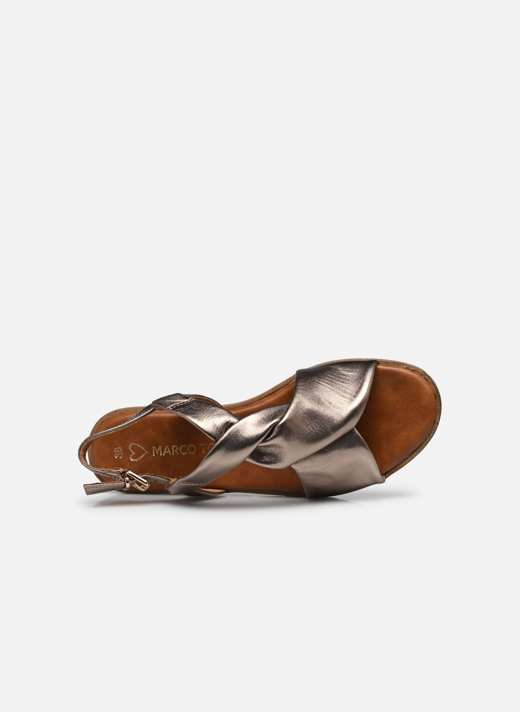 Flache Sandalen 28603-44 N damen silber Marco Tozzi Flache Sandalen 28603-44 N damen silber ROSE METALLIC
