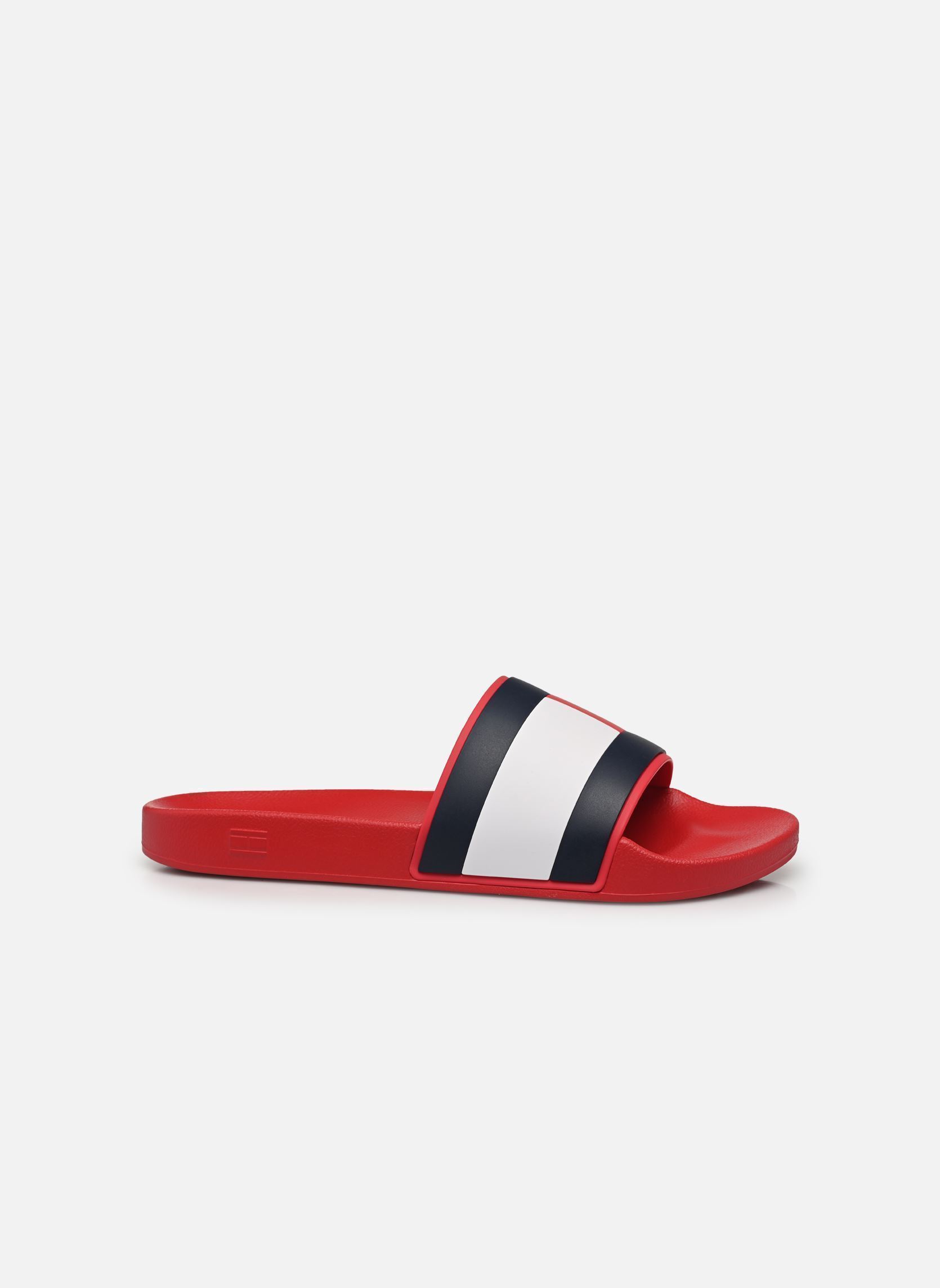 Sandalen und Pantoletten RUBBER TH FLAG POOL herren rot Tommy Hilfiger Sandalen und Pantoletten RUBBER TH FLAG POOL herren rot PRIMARY RED