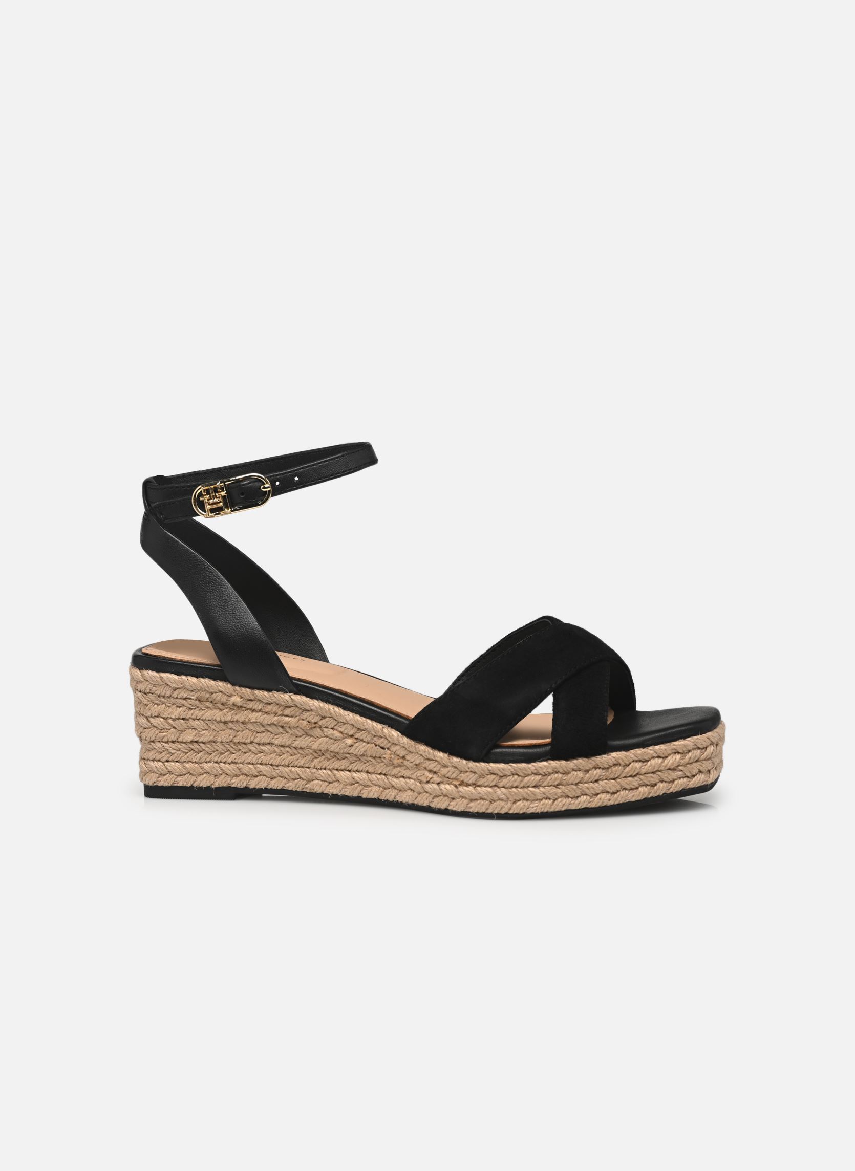 Keil- und Plateau-Espadrilles LEATHER & SUEDE MID damen schwarz Tommy Hilfiger Keil- und Plateau-Espadrilles LEATHER & SUEDE MID damen schwarz BLACK