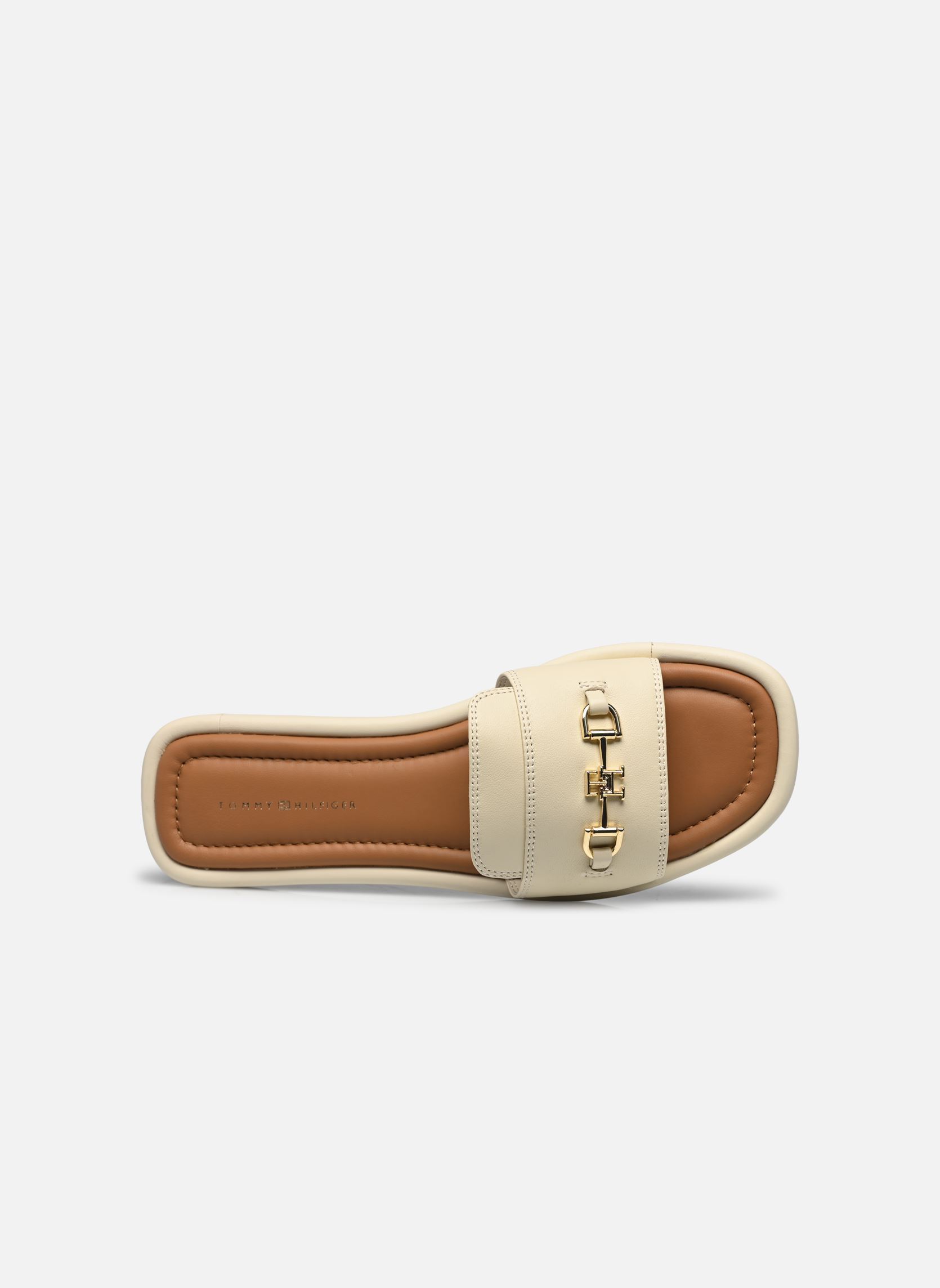 Flache Sandalen LEATHER HORSEBIT MUL damen beige Tommy Hilfiger Flache Sandalen LEATHER HORSEBIT MUL damen beige MUSLIN