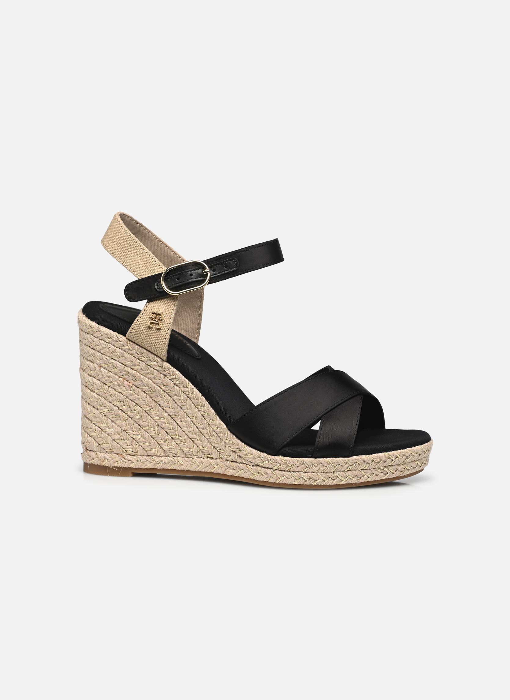 Keil- und Plateau-Espadrilles SATIN HIGH WEDGE ESP damen schwarz Tommy Hilfiger Keil- und Plateau-Espadrilles SATIN HIGH WEDGE ESP damen schwarz BLACK