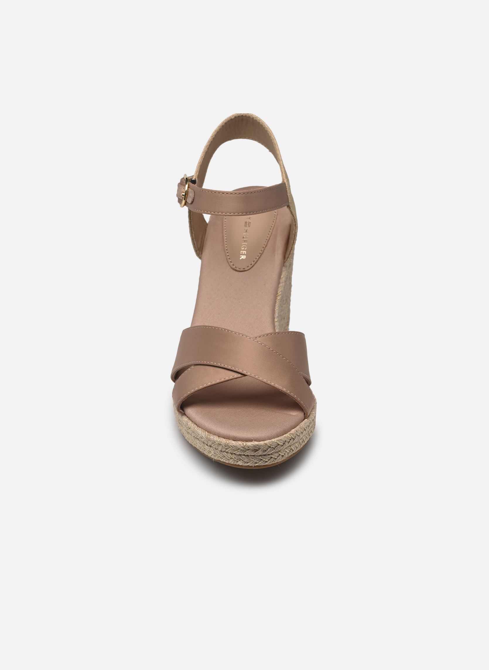 Espadrilles met sleehak en plateau SATIN HIGH WEDGE ESP dames beige Tommy Hilfiger Espadrilles met sleehak en plateau SATIN HIGH WEDGE ESP dames beige CLAYSTONE