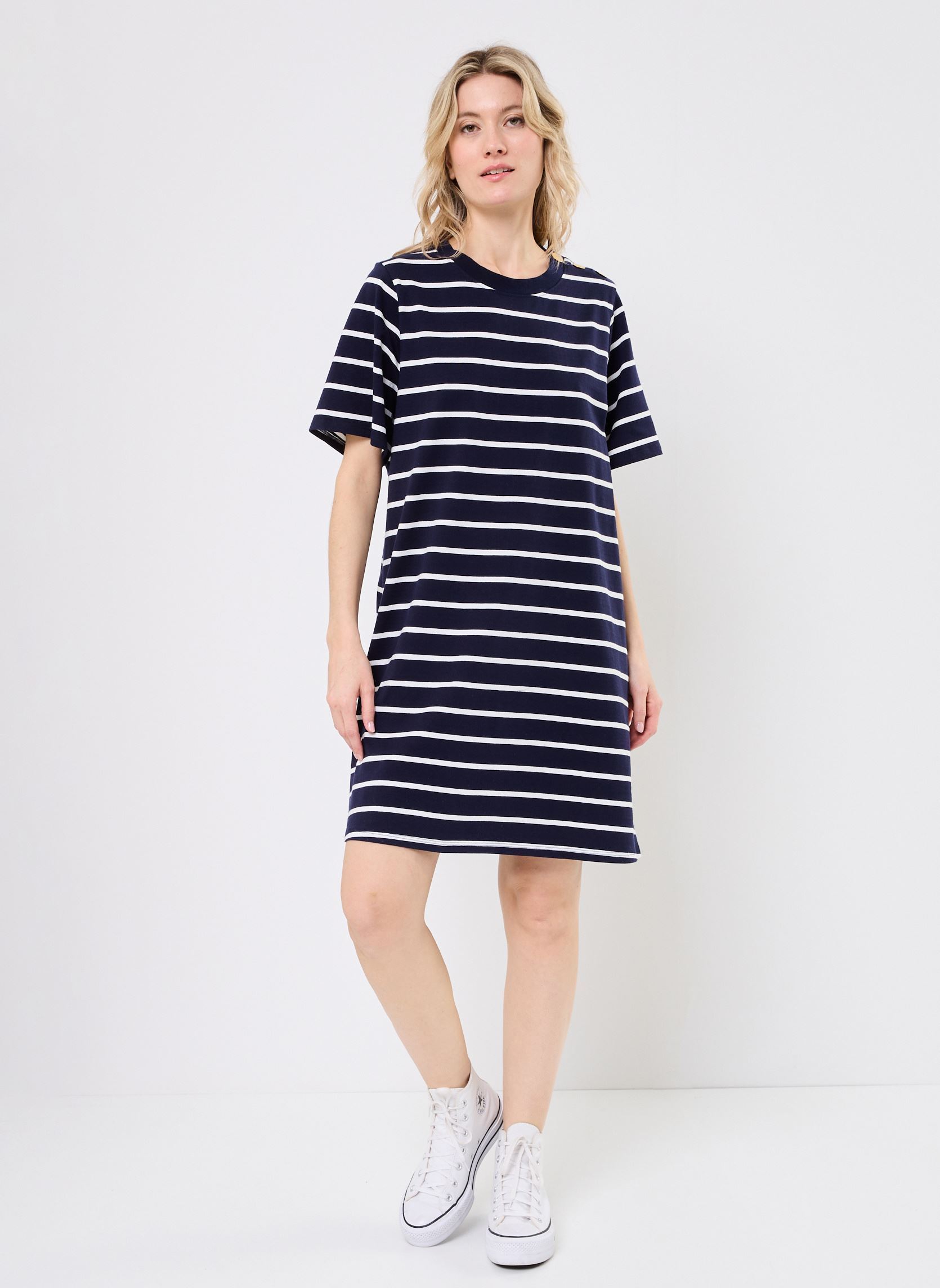 Robes ROMY femme bleu MADE BY Robes ROMY femme bleu IMP_RAYURE MARIN ECRU_MARINE