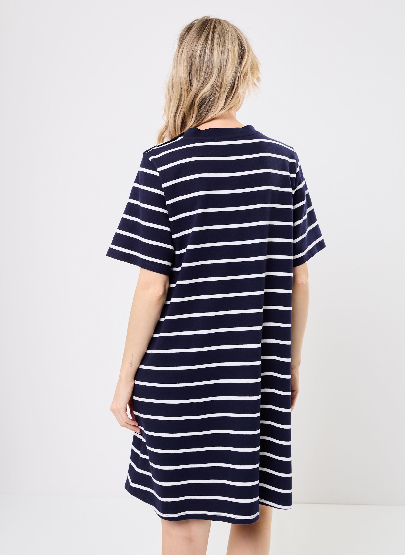 Robes ROMY femme bleu MADE BY Robes ROMY femme bleu IMP_RAYURE MARIN ECRU_MARINE