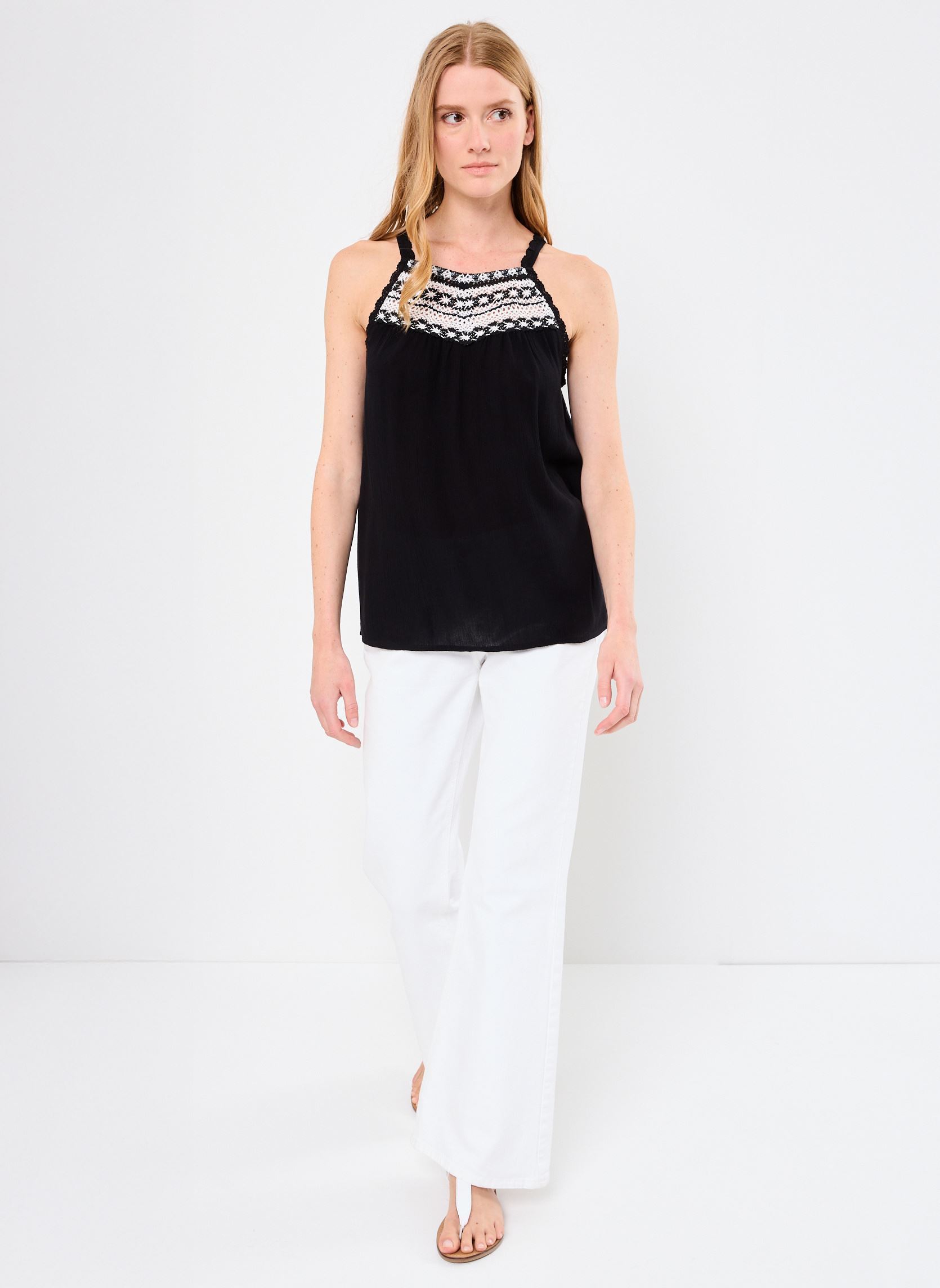 Tops COLETTE macramé femme noir MADE BY Tops COLETTE macramé femme noir JET BLACK