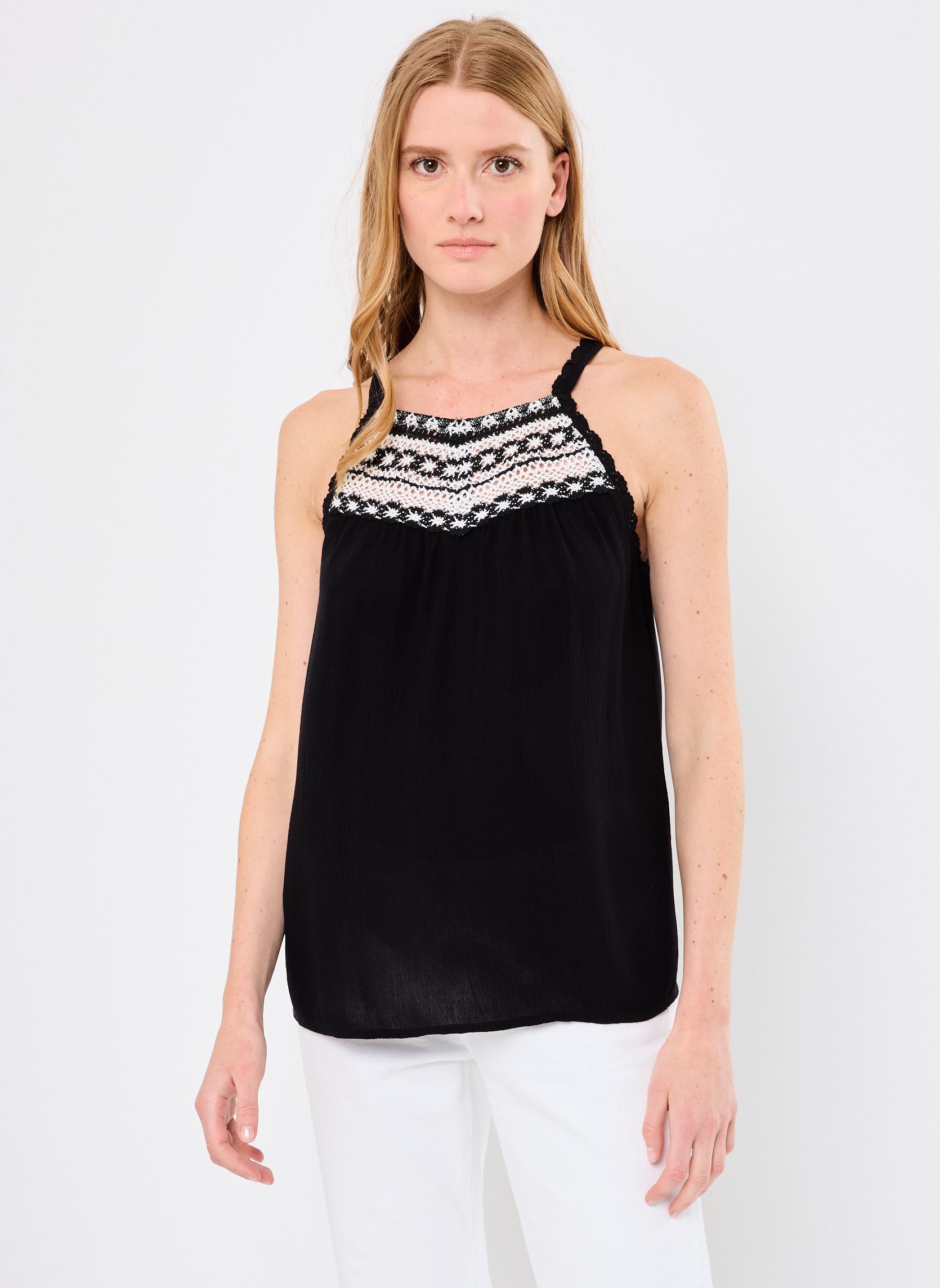 Tops COLETTE macramé femme noir MADE BY Tops COLETTE macramé femme noir JET BLACK