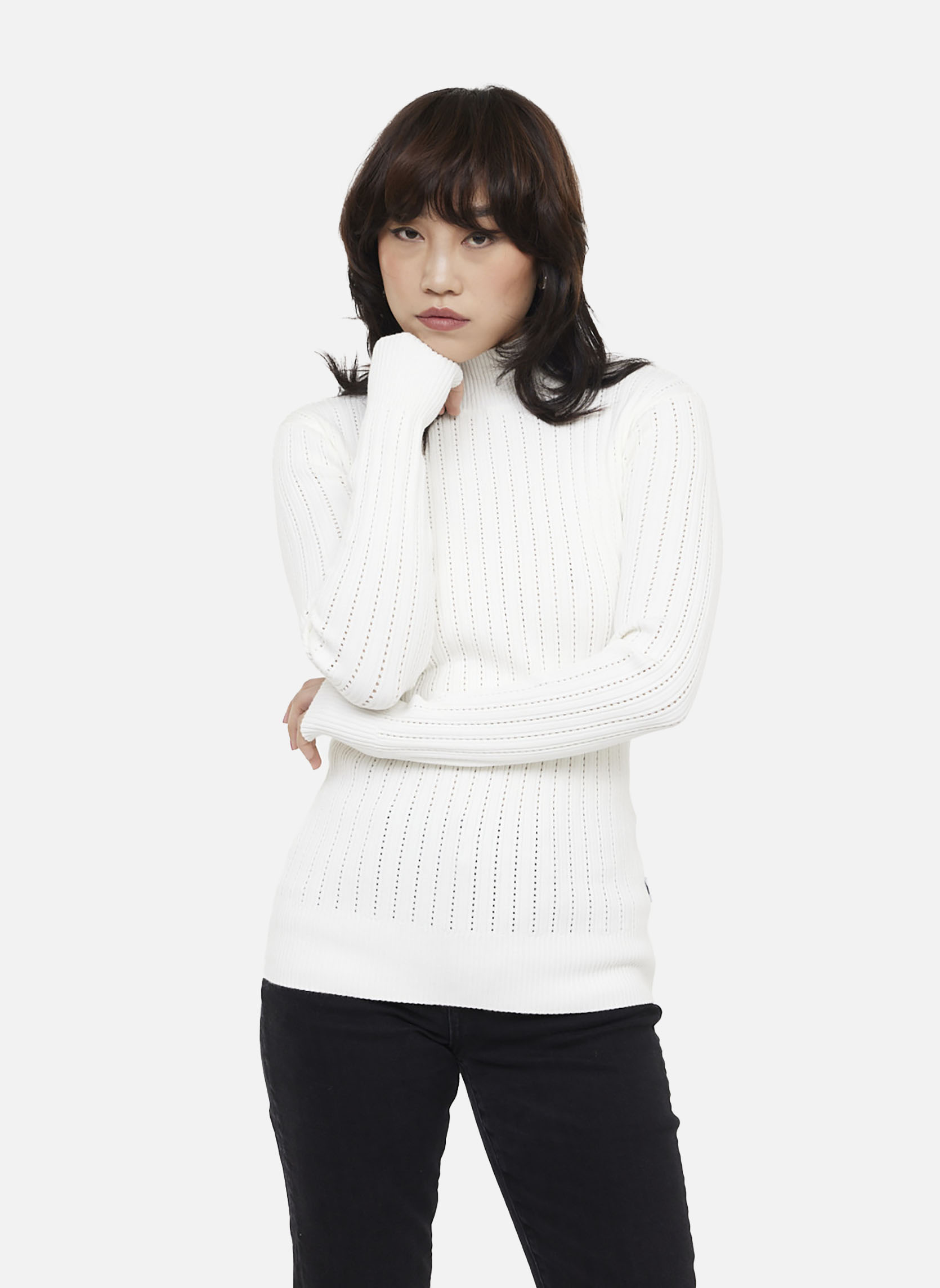 Pulls 11949-Femme femme blanc Lee Cooper Pulls 11949-Femme femme blanc Blanc