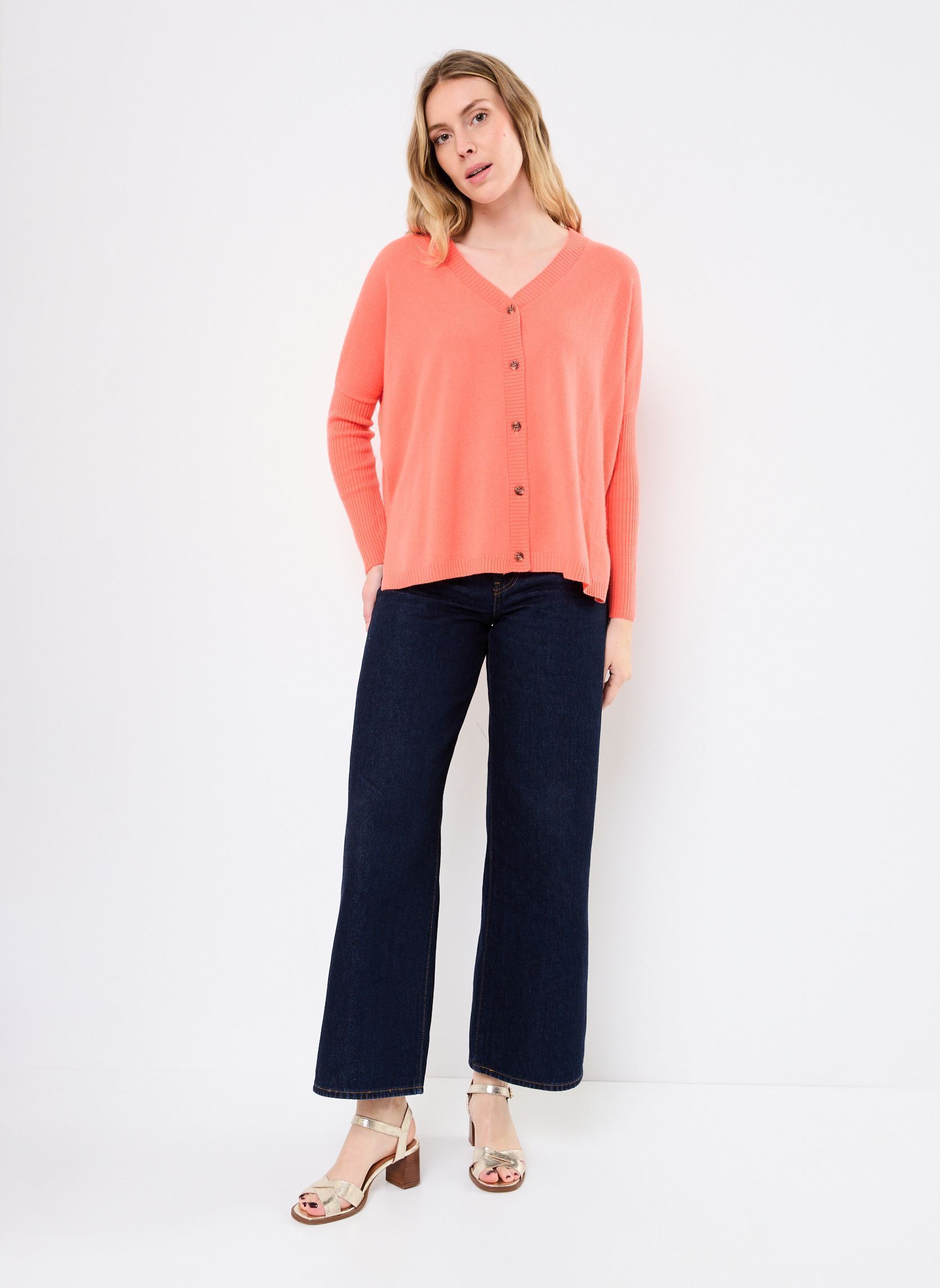 Gilets PAULA femme orange Absolut Cashmere Gilets PAULA femme orange POMELO NEON