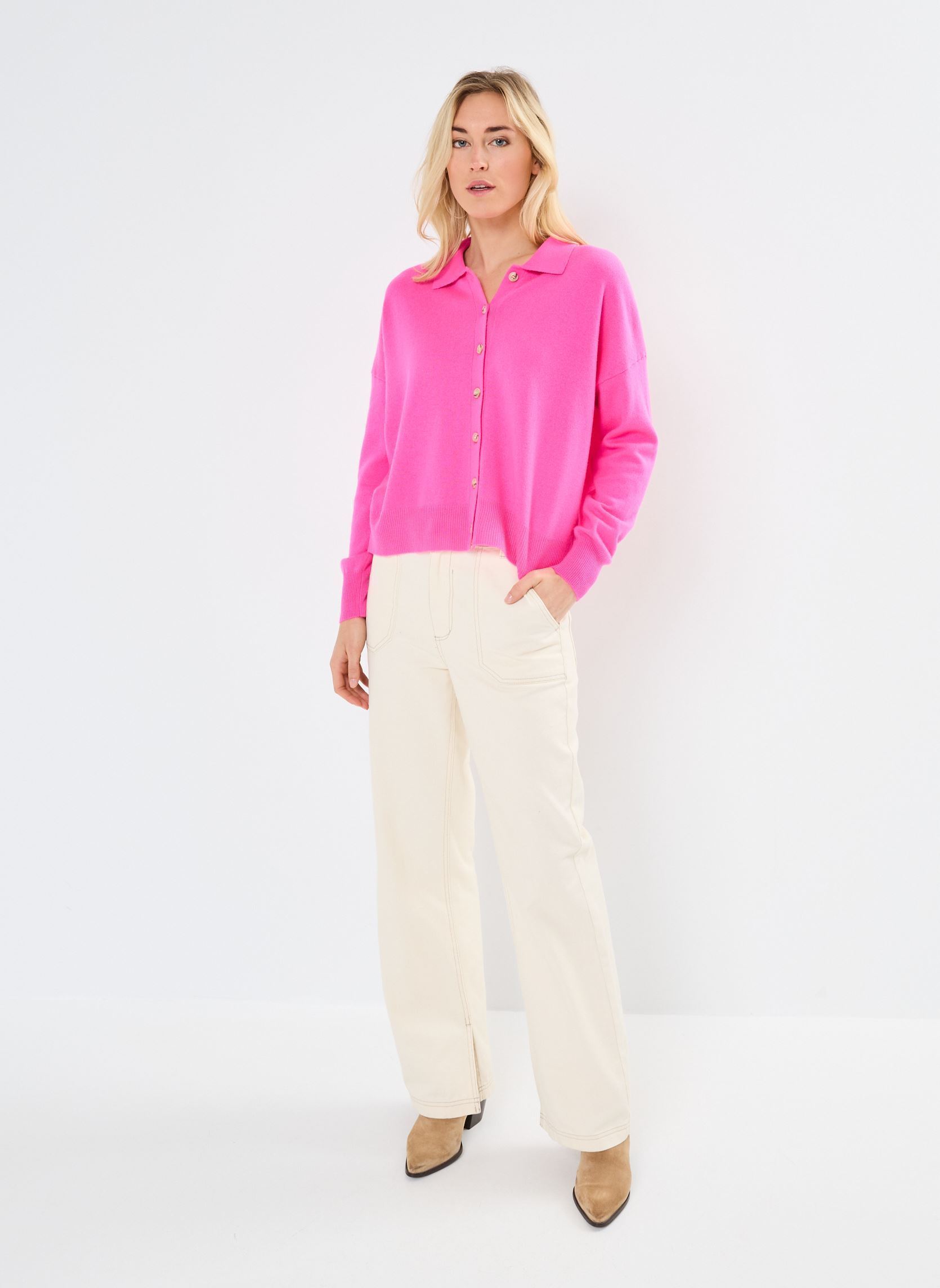 Vesten MAJURA dames roze Absolut Cashmere Vesten MAJURA dames roze HOT PINK NEON