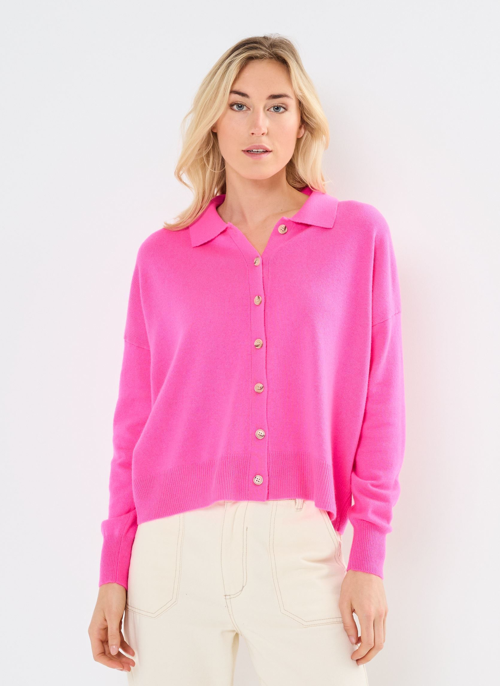 Vesten MAJURA dames roze Absolut Cashmere Vesten MAJURA dames roze HOT PINK NEON