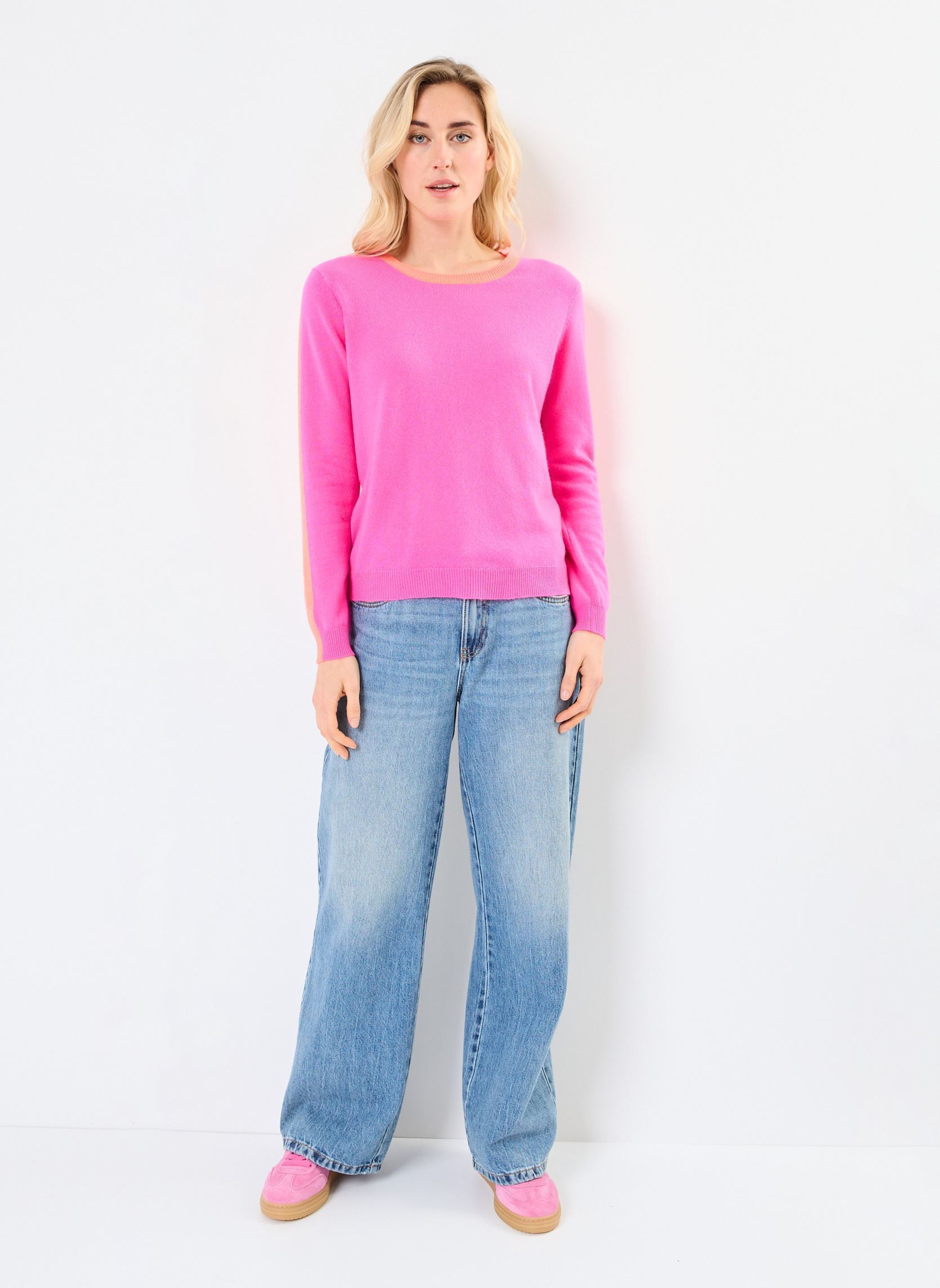 Truien CARLINA dames roze Absolut Cashmere Truien CARLINA dames roze HOT PINK NEON/POMELO