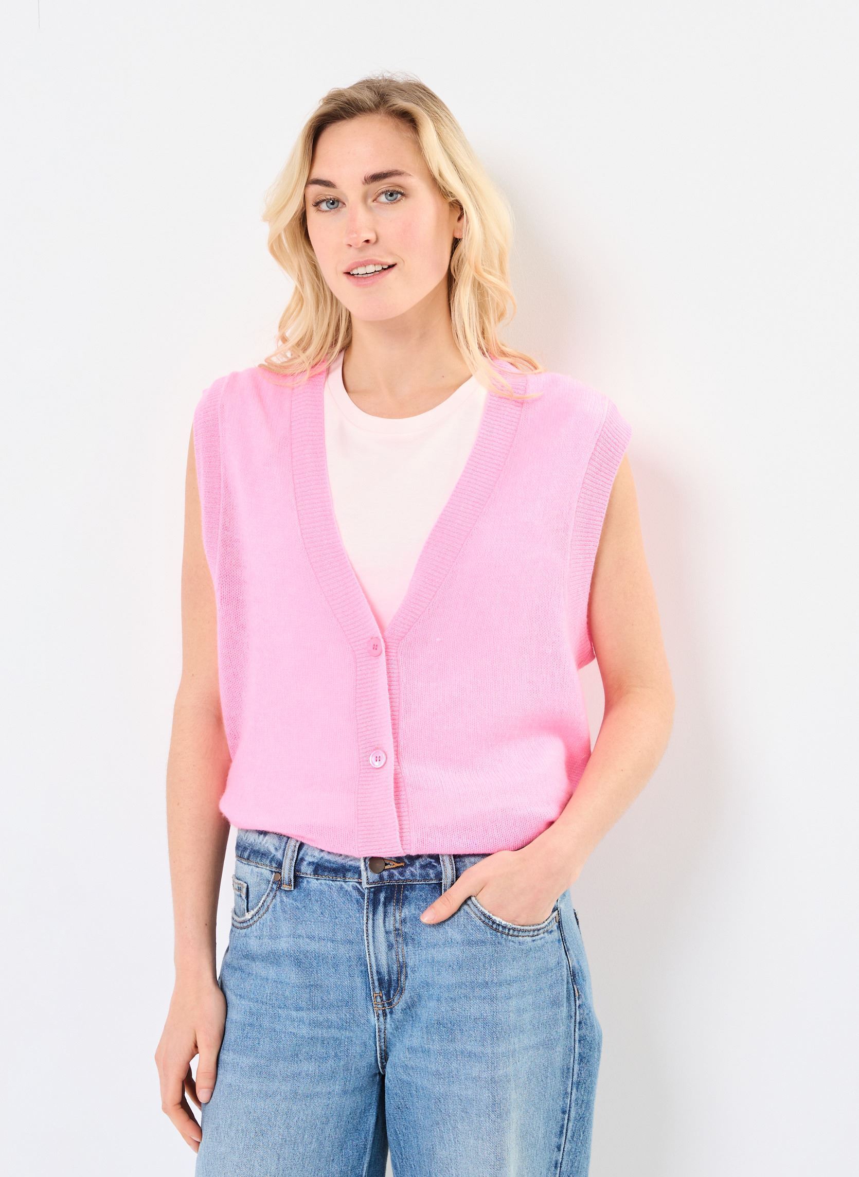 Vesten INA dames roze Absolut Cashmere Vesten INA dames roze BUBBLE GUM NEON