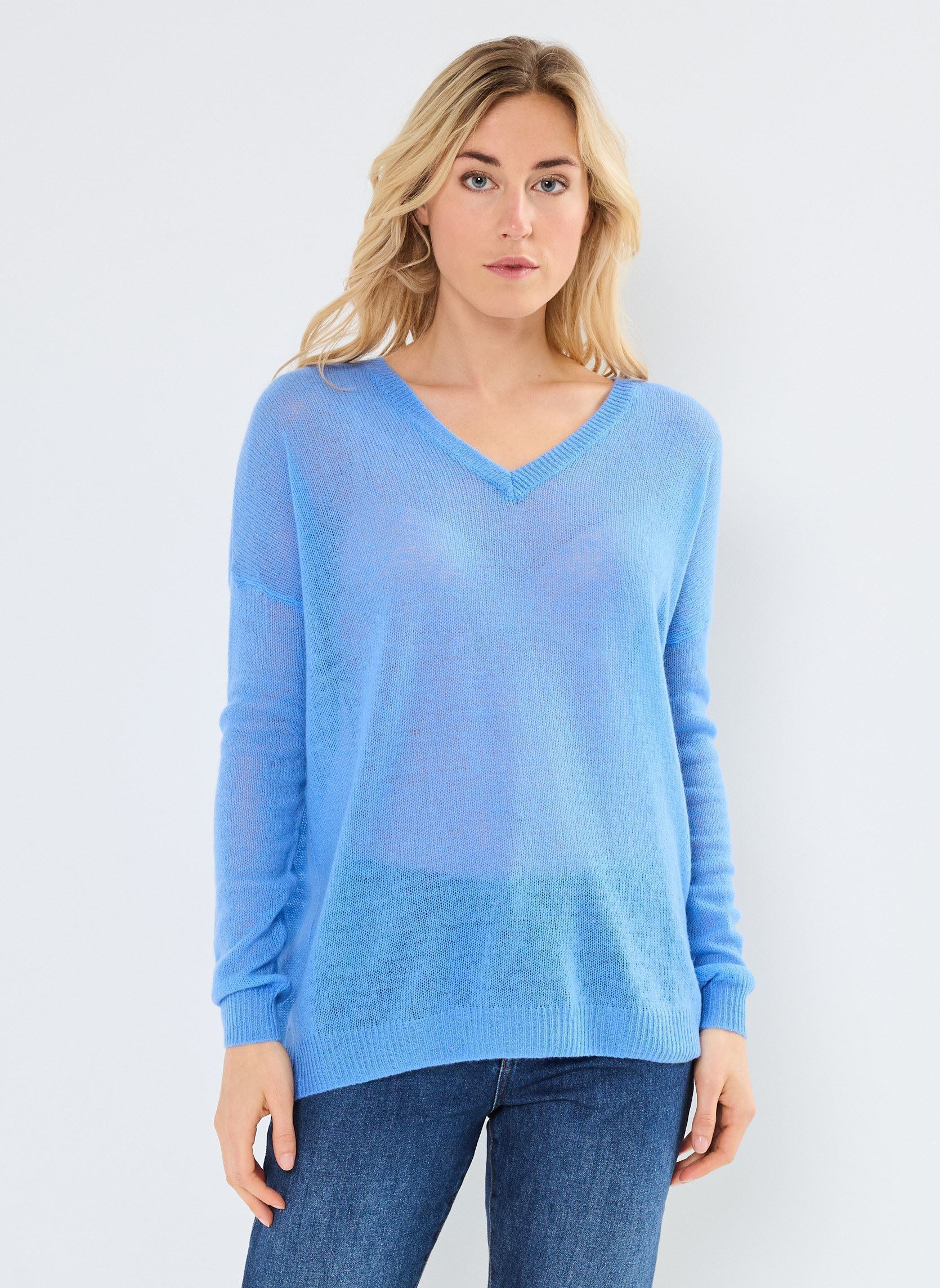 Maglioni ANGELICA donna blu Absolut Cashmere Maglioni ANGELICA donna blu HORIZON BLUE