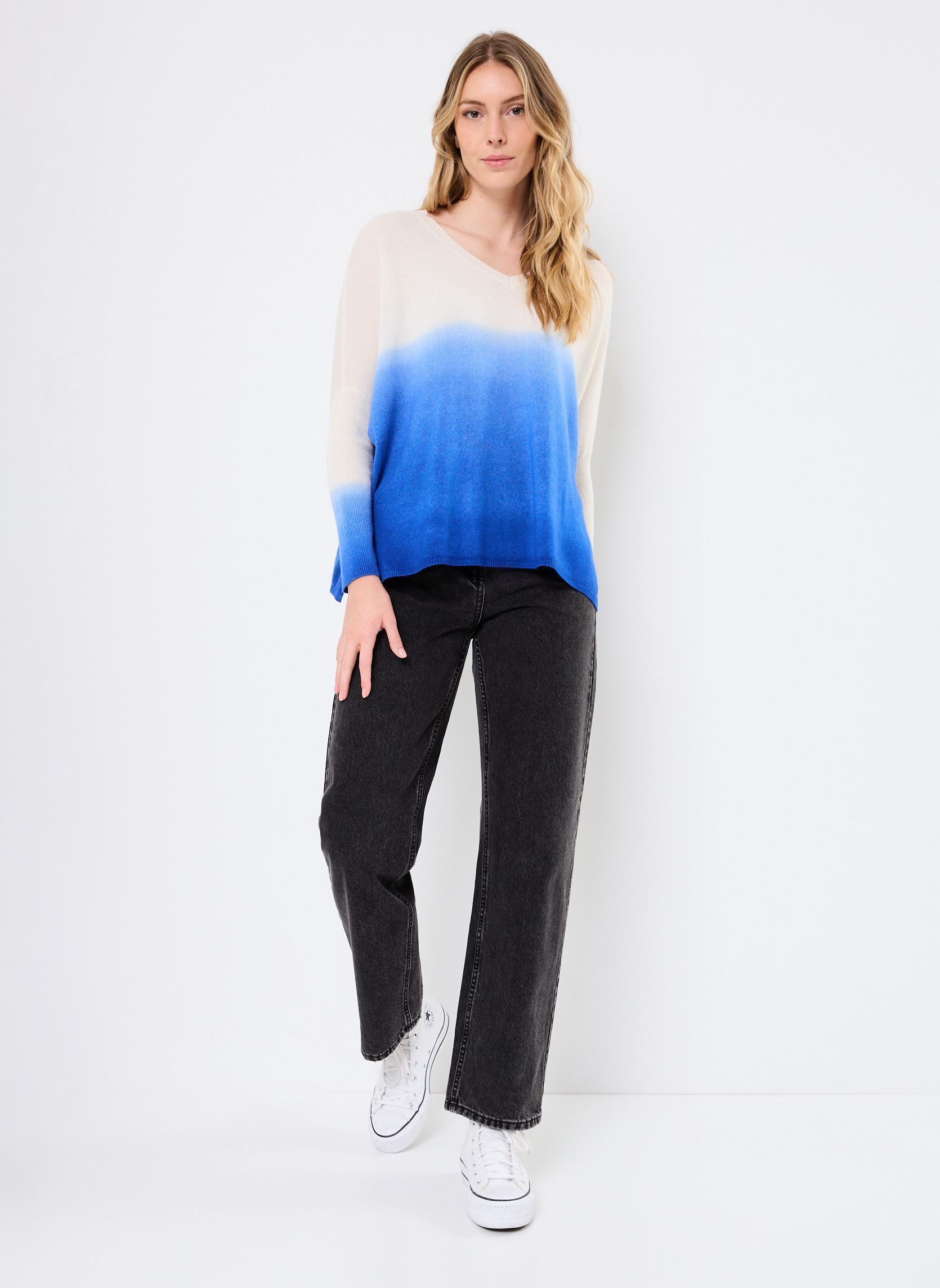 Pulls MILLIE femme bleu Absolut Cashmere Pulls MILLIE femme bleu DIP DYE HORIZON BLUE