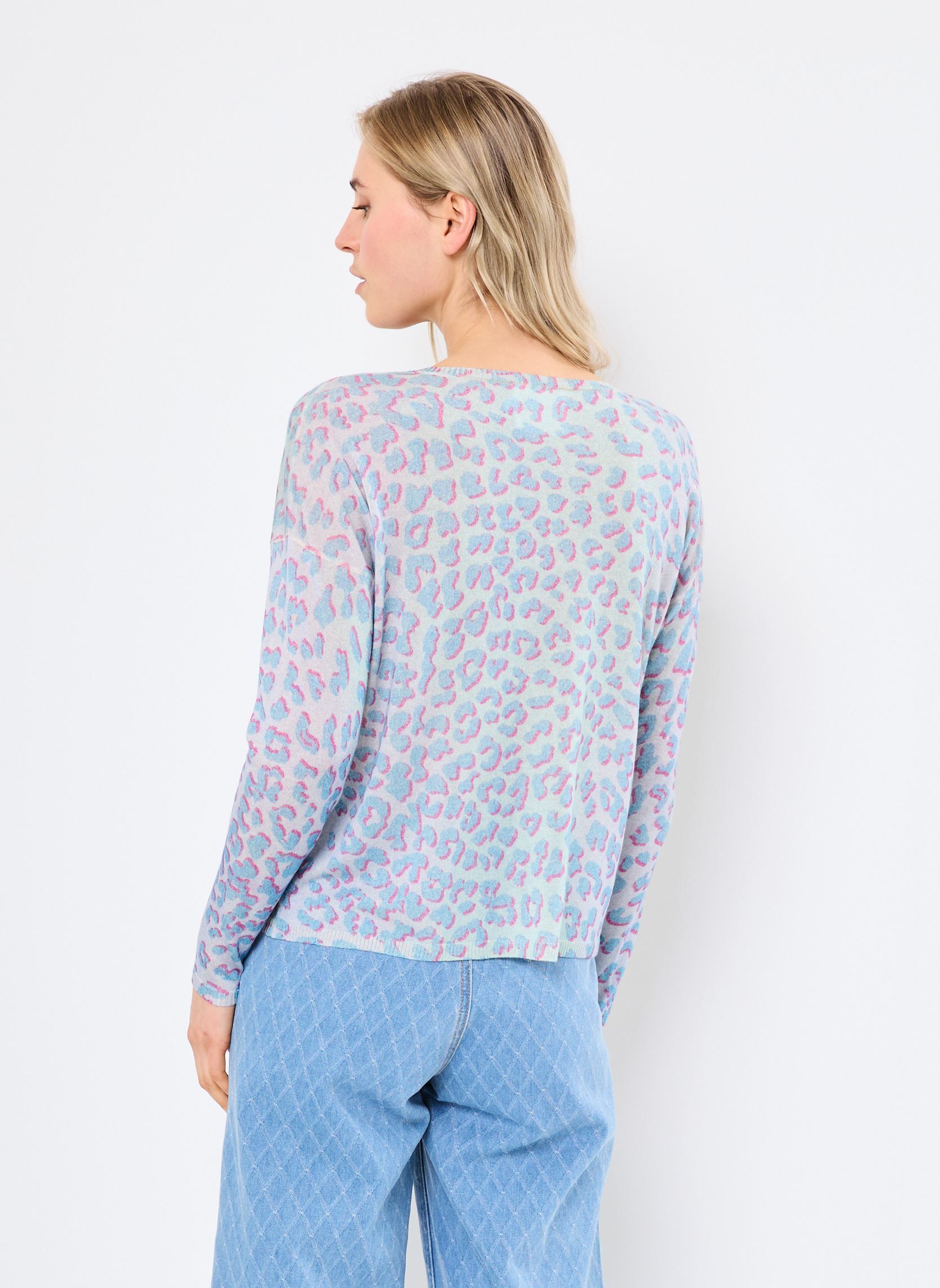 Langarm-T-Shirts FRANCISCA damen blau Absolut Cashmere Langarm-T-Shirts FRANCISCA damen blau LEOPARD BLUE