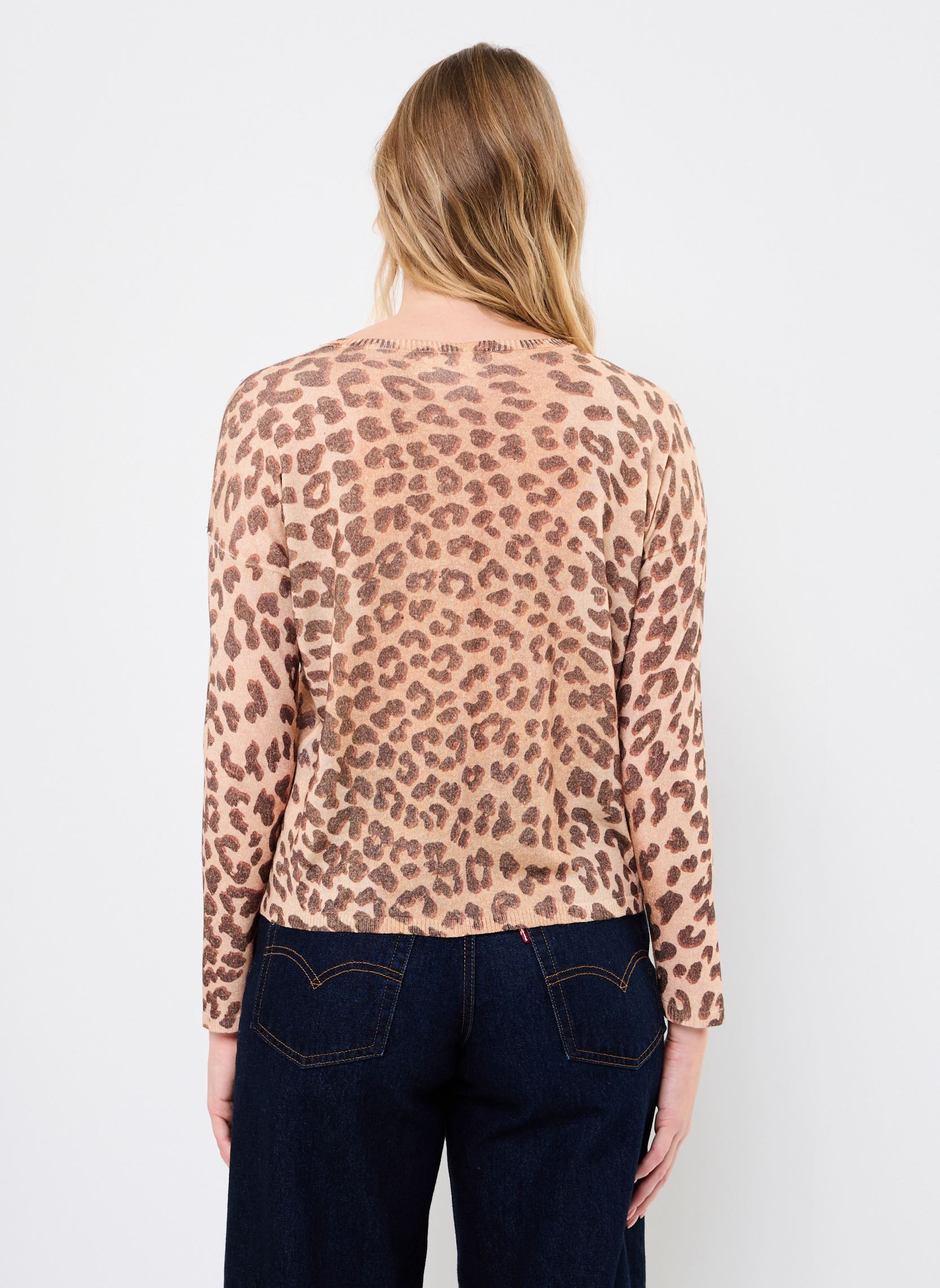 T-shirt a maniche lunghe FRANCISCA donna marrone Absolut Cashmere T-shirt a maniche lunghe FRANCISCA donna marrone LEOPARD BROWN