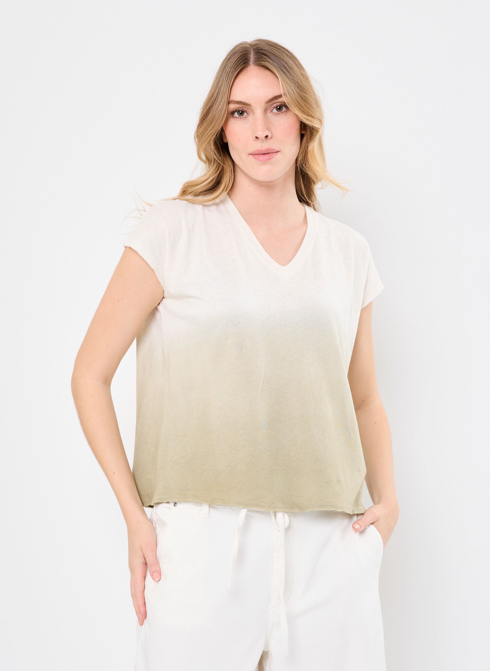 T-shirt a maniche corte ALCAZAR FANCY donna verde Absolut Cashmere T-shirt a maniche corte ALCAZAR FANCY donna verde DIP D OLIVE