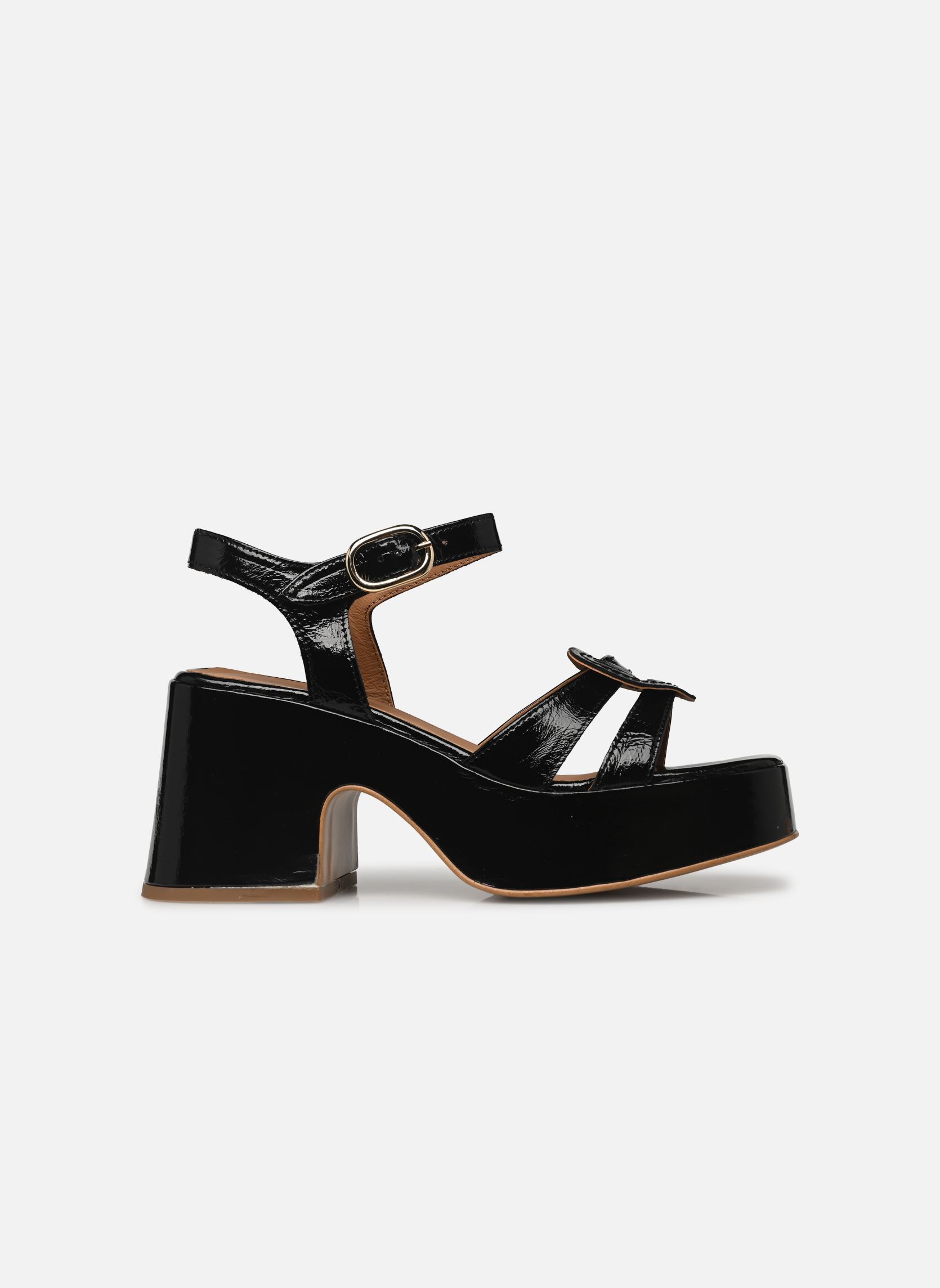 Sandalen Micorazon - sandales - Cuir Vernis pliss dames zwart Georgia Rose Sandalen Micorazon - sandales - Cuir Vernis pliss dames zwart NOIR