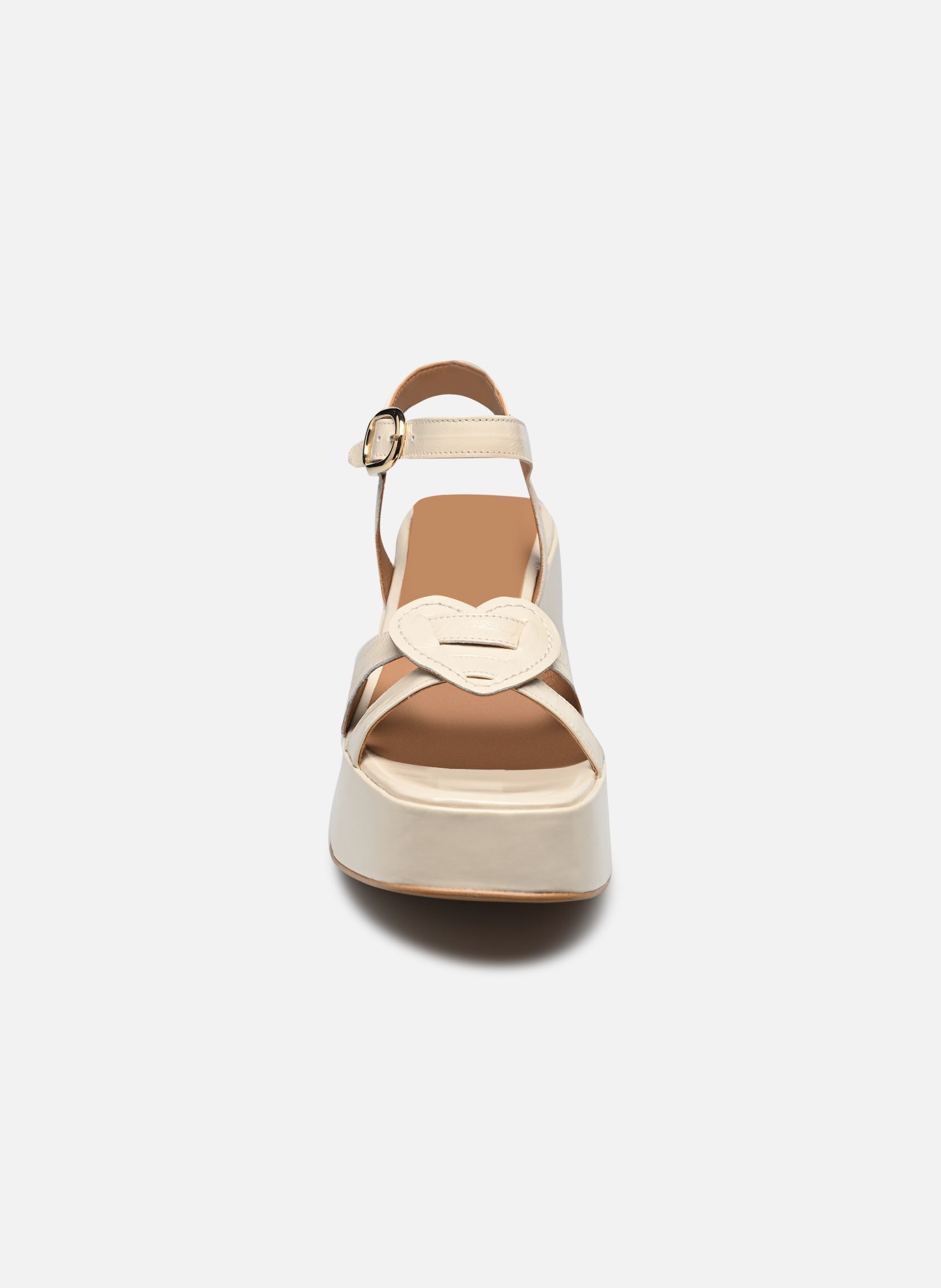 Sandales Micorazon - sandales - Cuir Vernis pliss femme blanc Georgia Rose Sandales Micorazon - sandales - Cuir Vernis pliss femme blanc ECRU