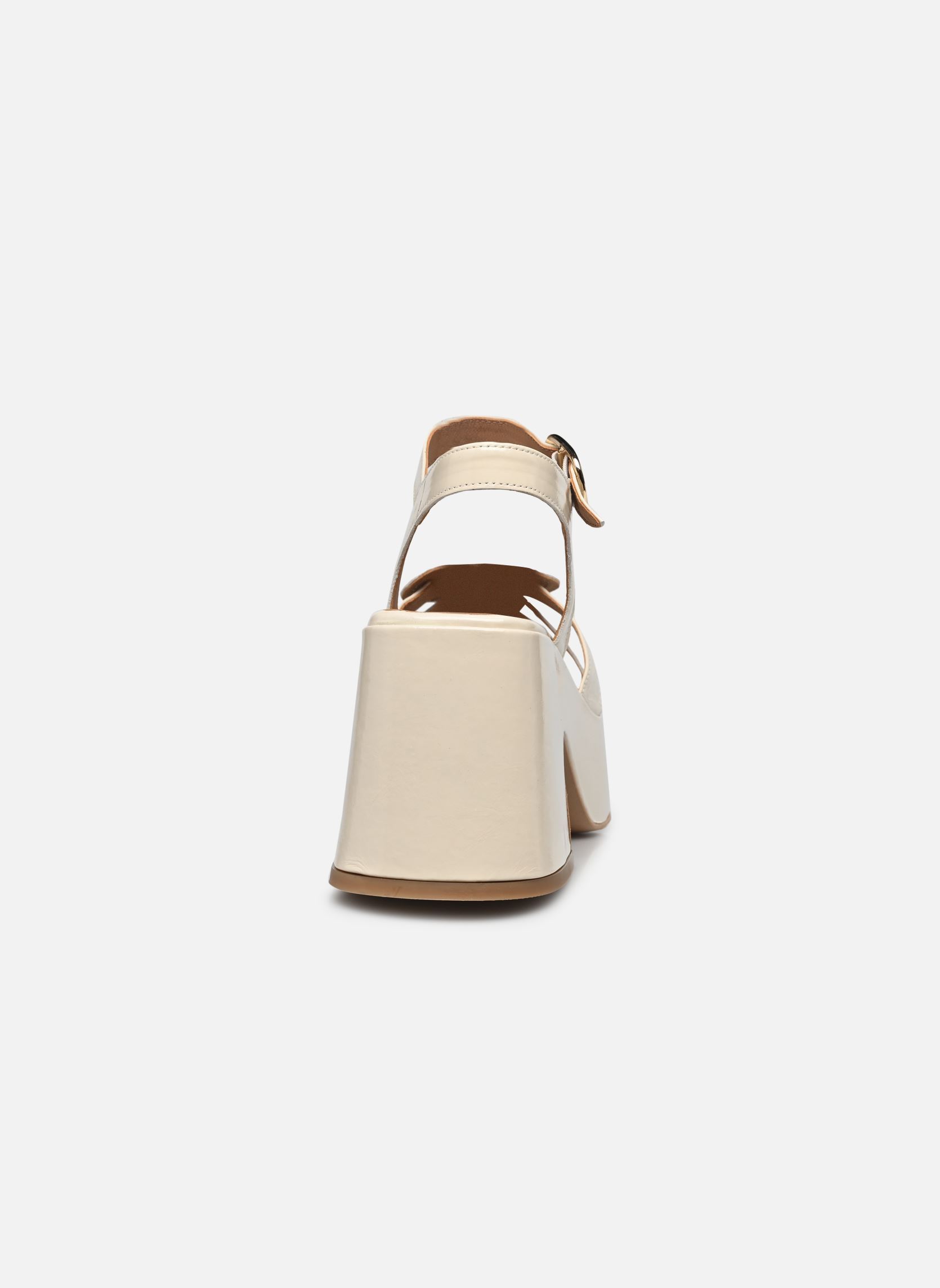 Sandales Micorazon - sandales - Cuir Vernis pliss femme blanc Georgia Rose Sandales Micorazon - sandales - Cuir Vernis pliss femme blanc ECRU