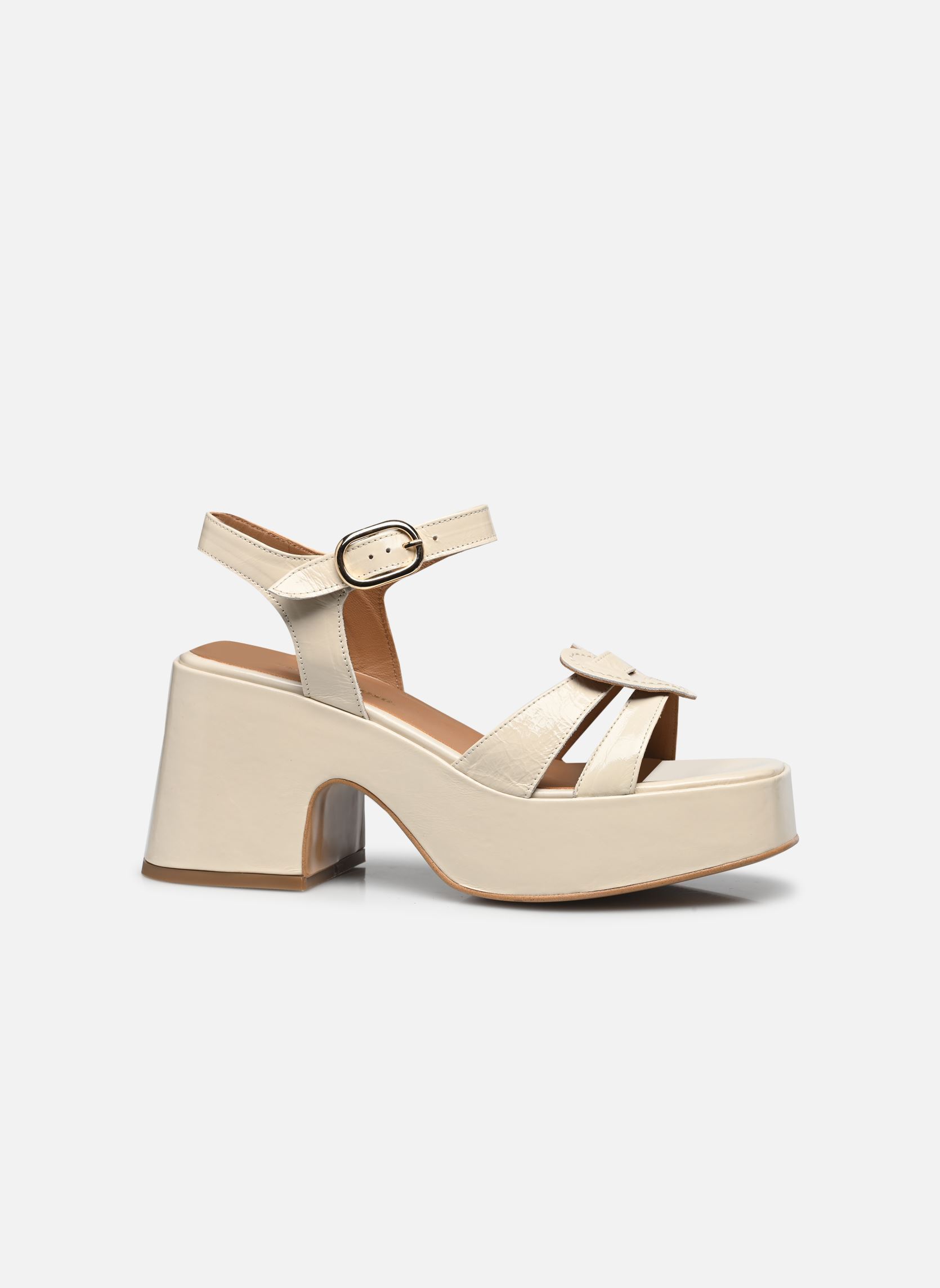 Sandales Micorazon - sandales - Cuir Vernis pliss femme blanc Georgia Rose Sandales Micorazon - sandales - Cuir Vernis pliss femme blanc ECRU