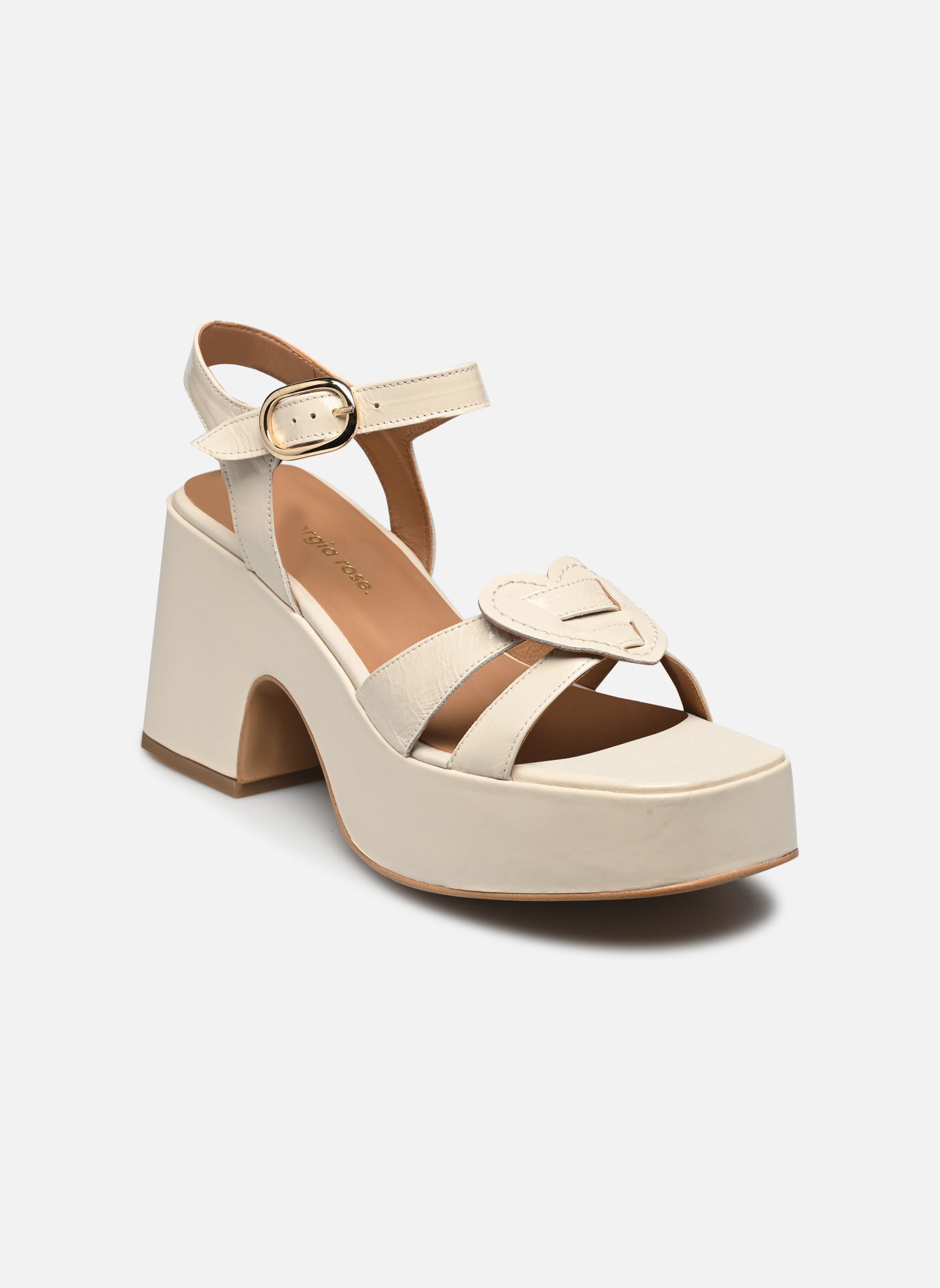 Sandales Micorazon - sandales - Cuir Vernis pliss femme blanc Georgia Rose Sandales Micorazon - sandales - Cuir Vernis pliss femme blanc ECRU