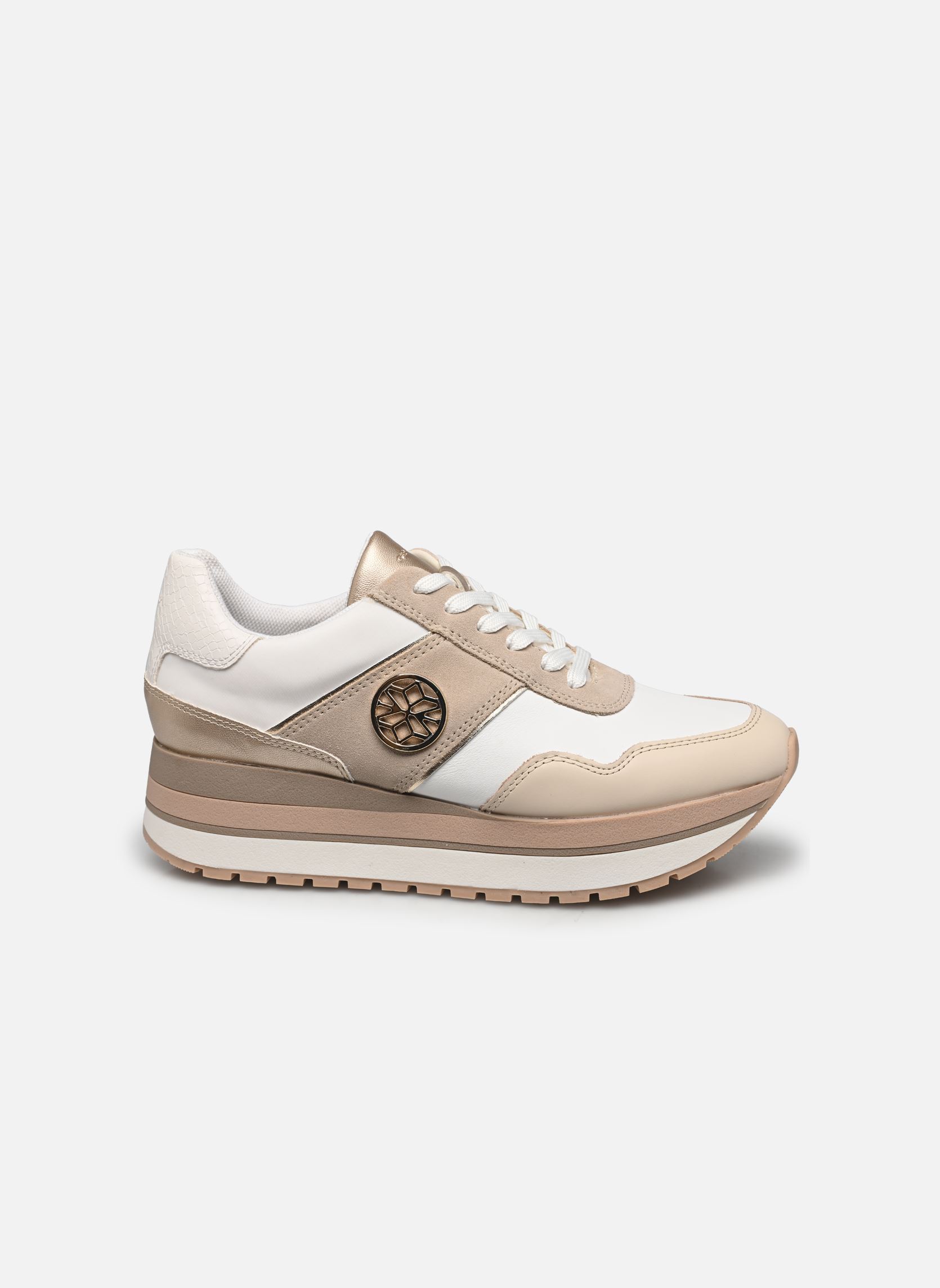 Baskets D NEW KENCY femme blanc Geox Baskets D NEW KENCY femme blanc BLANC/OR CLAIR