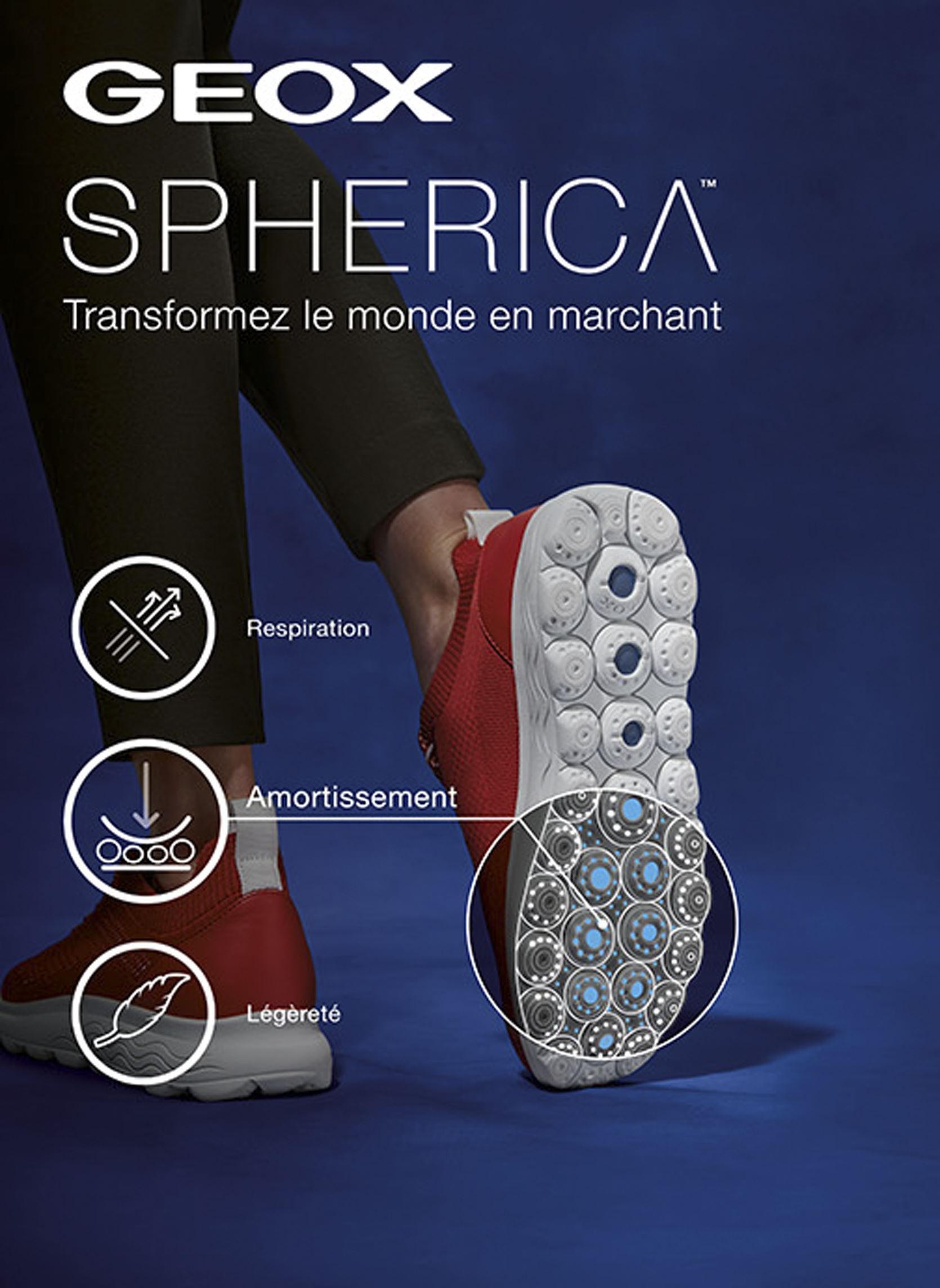 Sneakers D SPHERICA ECUB-2 dames wit Geox Sneakers D SPHERICA ECUB-2 dames wit BLANC