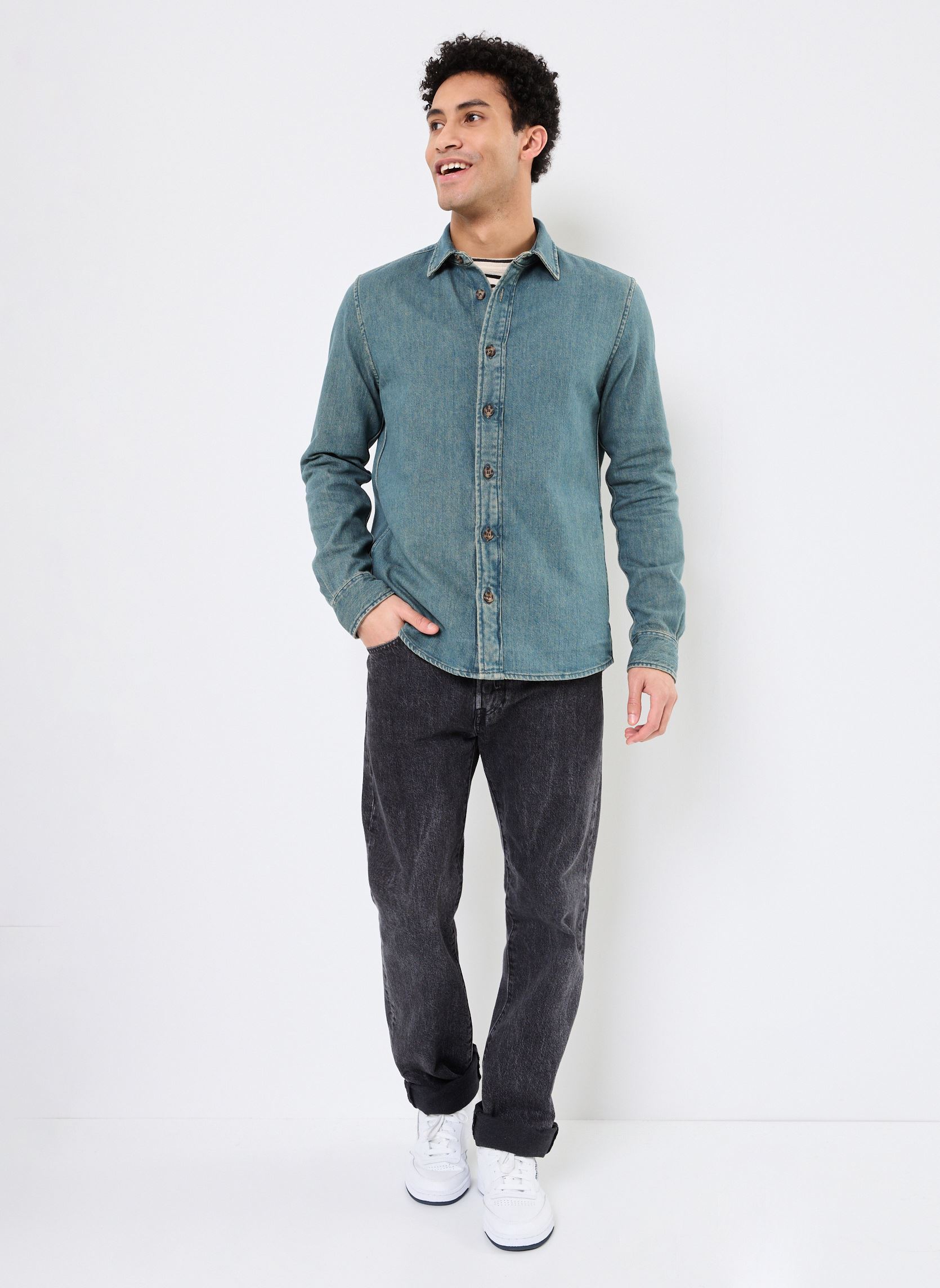 Hemden M112413 herren blau IKKS Men Hemden M112413 herren blau 43-BLEU GRIS