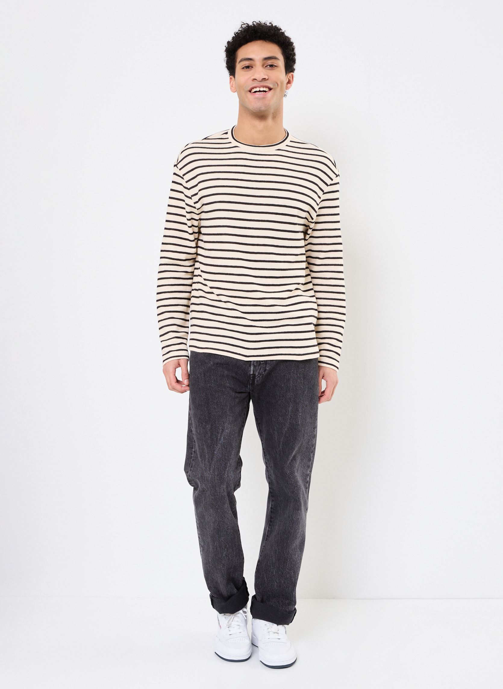 Tee-shirts manches longues M110163 homme beige IKKS Men Tee-shirts manches longues M110163 homme beige 60-LIN
