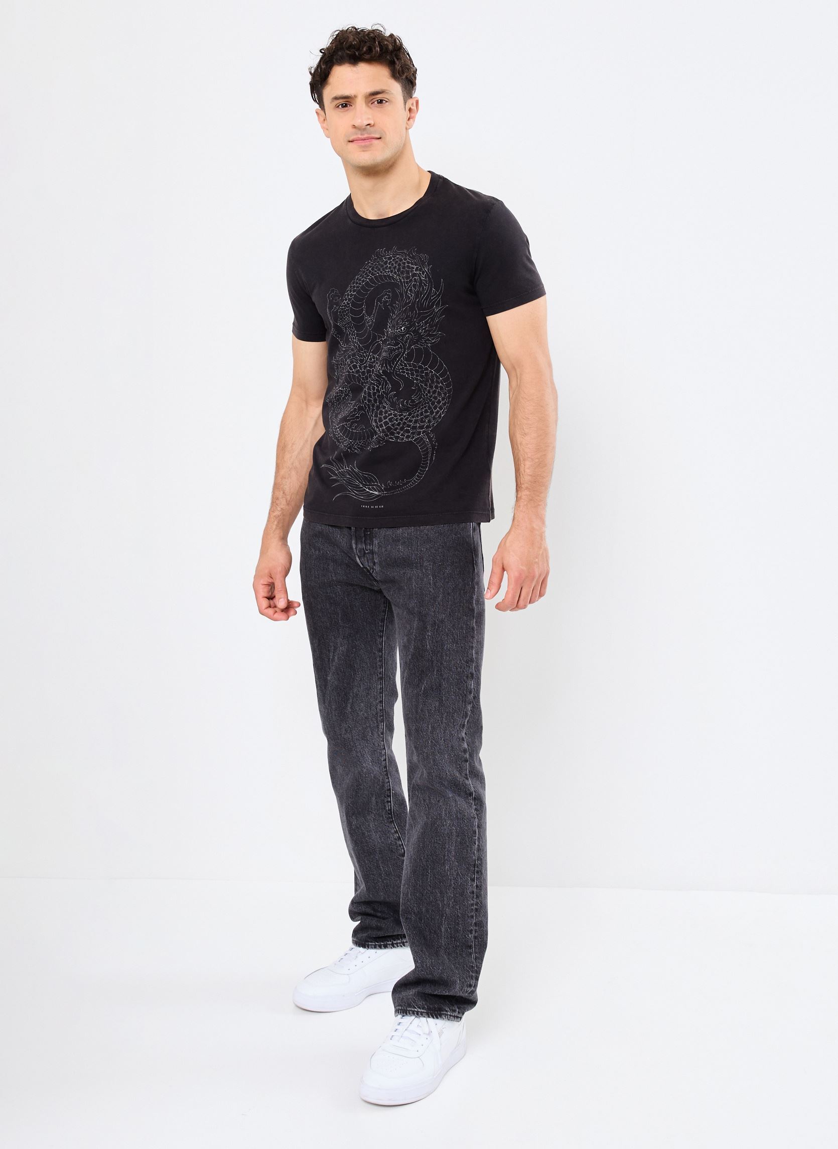 T-shirt a maniche corte M110113 uomo nero IKKS Men T-shirt a maniche corte M110113 uomo nero 02-NOIR