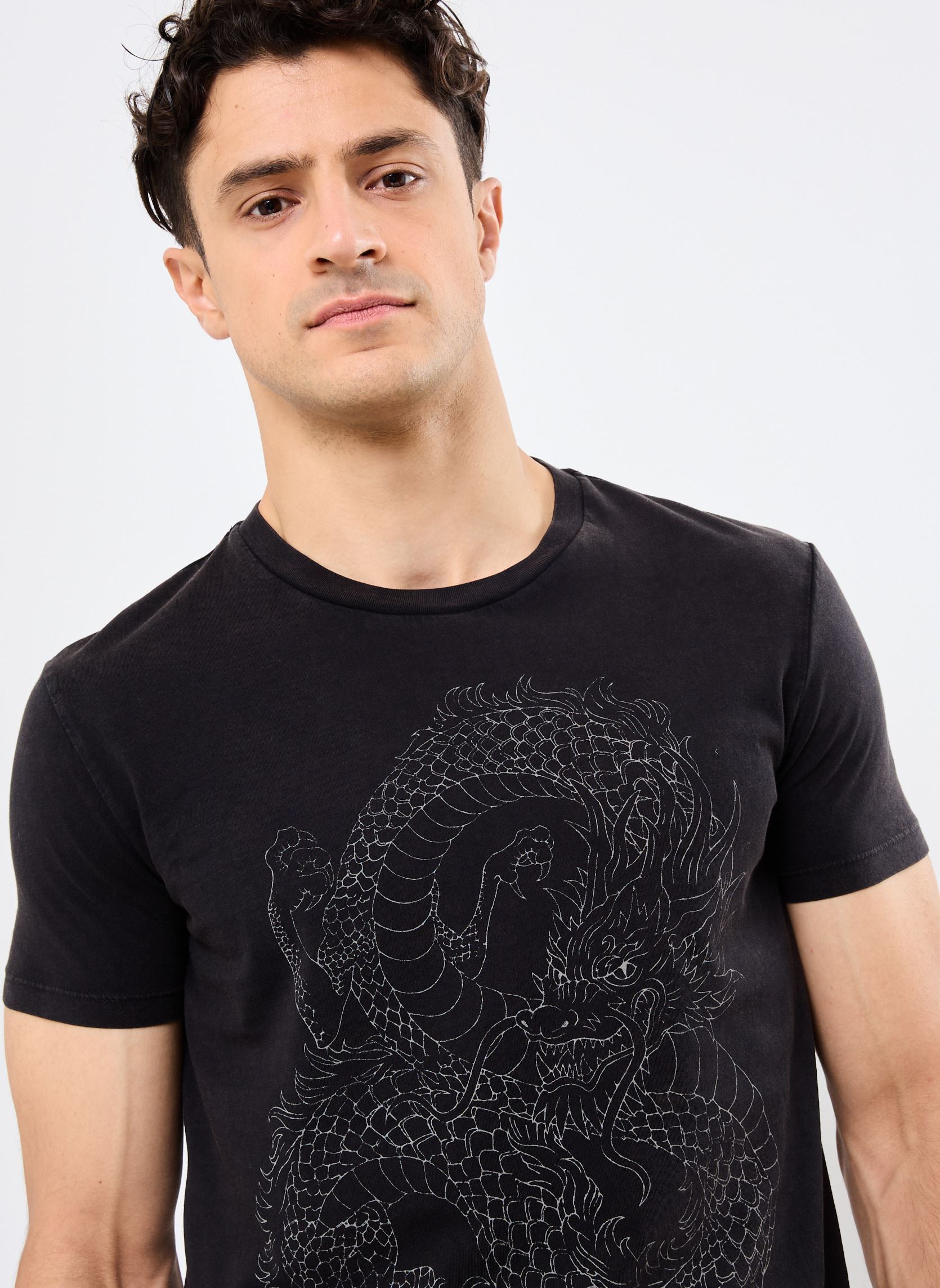 T-shirt a maniche corte M110113 uomo nero IKKS Men T-shirt a maniche corte M110113 uomo nero 02-NOIR