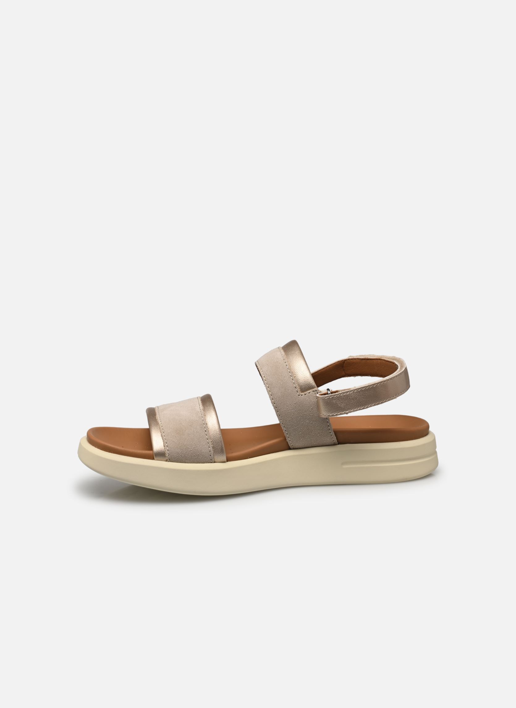 Flache Sandalen D XAND 2S damen braun Geox Flache Sandalen D XAND 2S damen braun TAUPE PÂLE / OR PÂLE