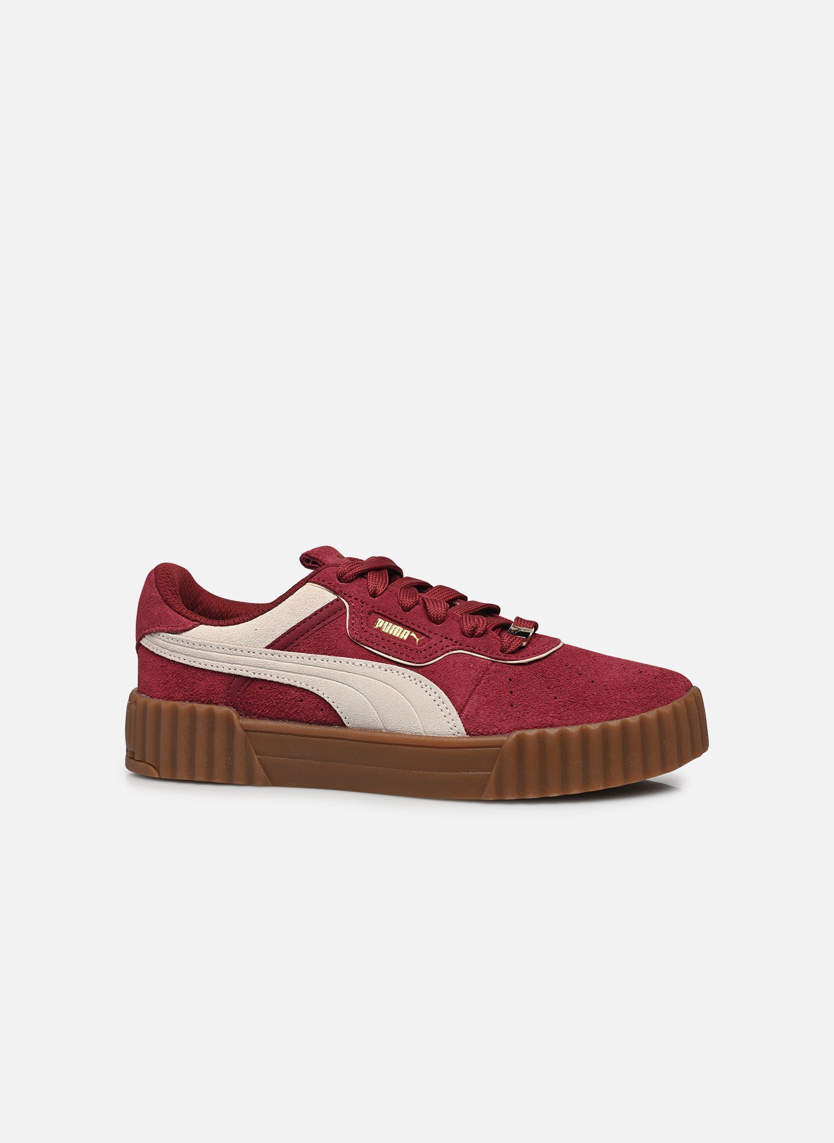 Niedrige Sneaker Carina 3.0 Luxe Sd damen bordeaux Puma Niedrige Sneaker Carina 3.0 Luxe Sd damen bordeaux TEAM REGAL RED-WARM WHITE-PUMA
