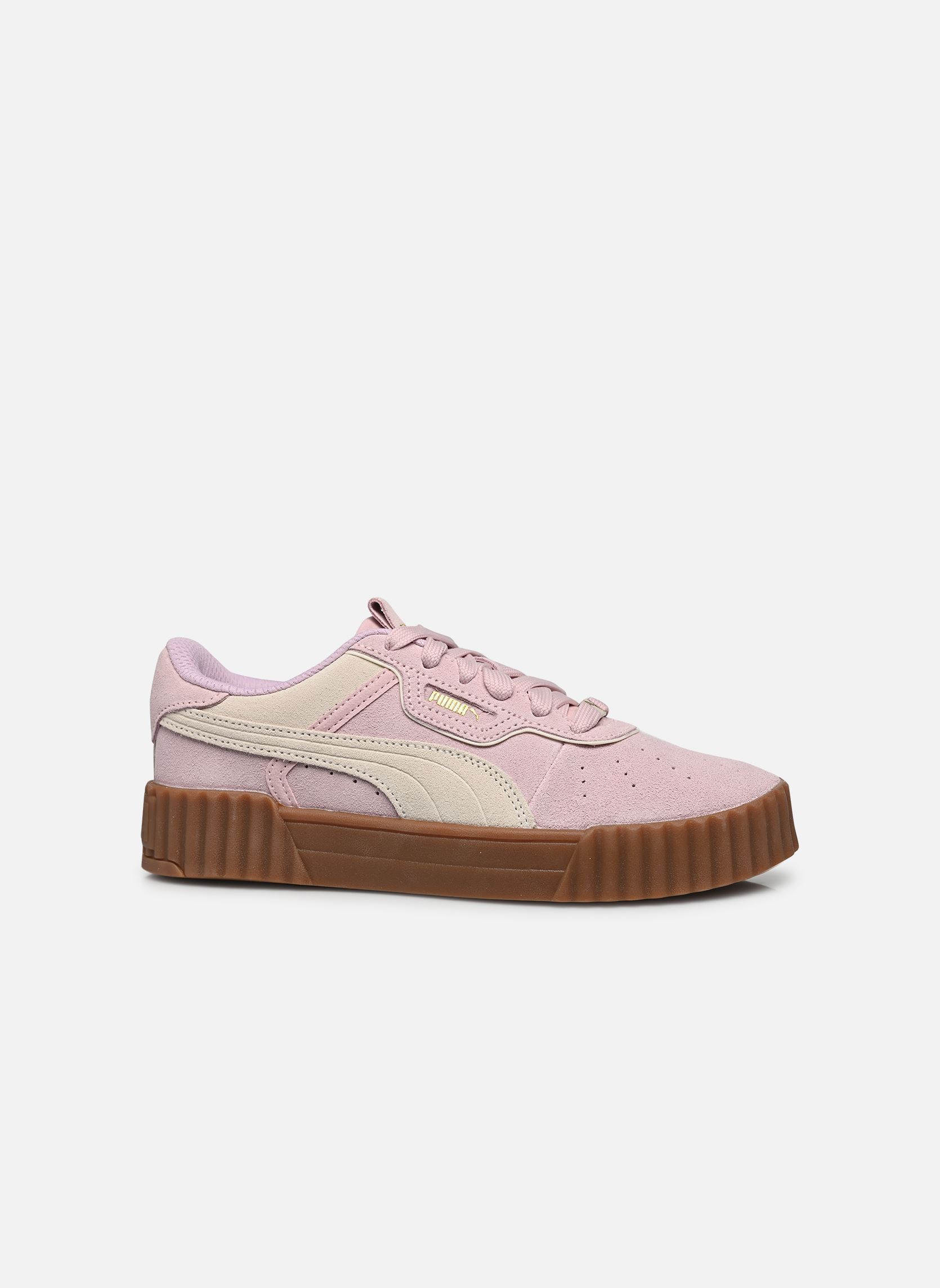 Niedrige Sneaker Carina 3.0 Luxe Sd damen rosa Puma Niedrige Sneaker Carina 3.0 Luxe Sd damen rosa ROSE MAUVE-WARM WHITE-PUMA GOL
