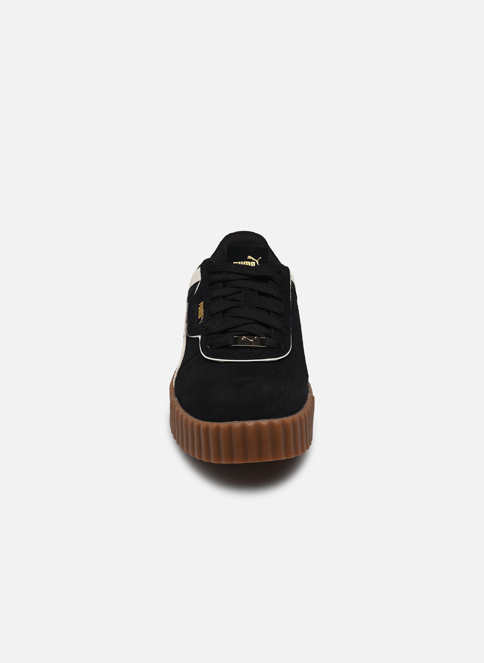 Niedrige Sneaker Carina 3.0 Luxe Sd damen schwarz Puma Niedrige Sneaker Carina 3.0 Luxe Sd damen schwarz Puma Black-Warm White-Puma Gol