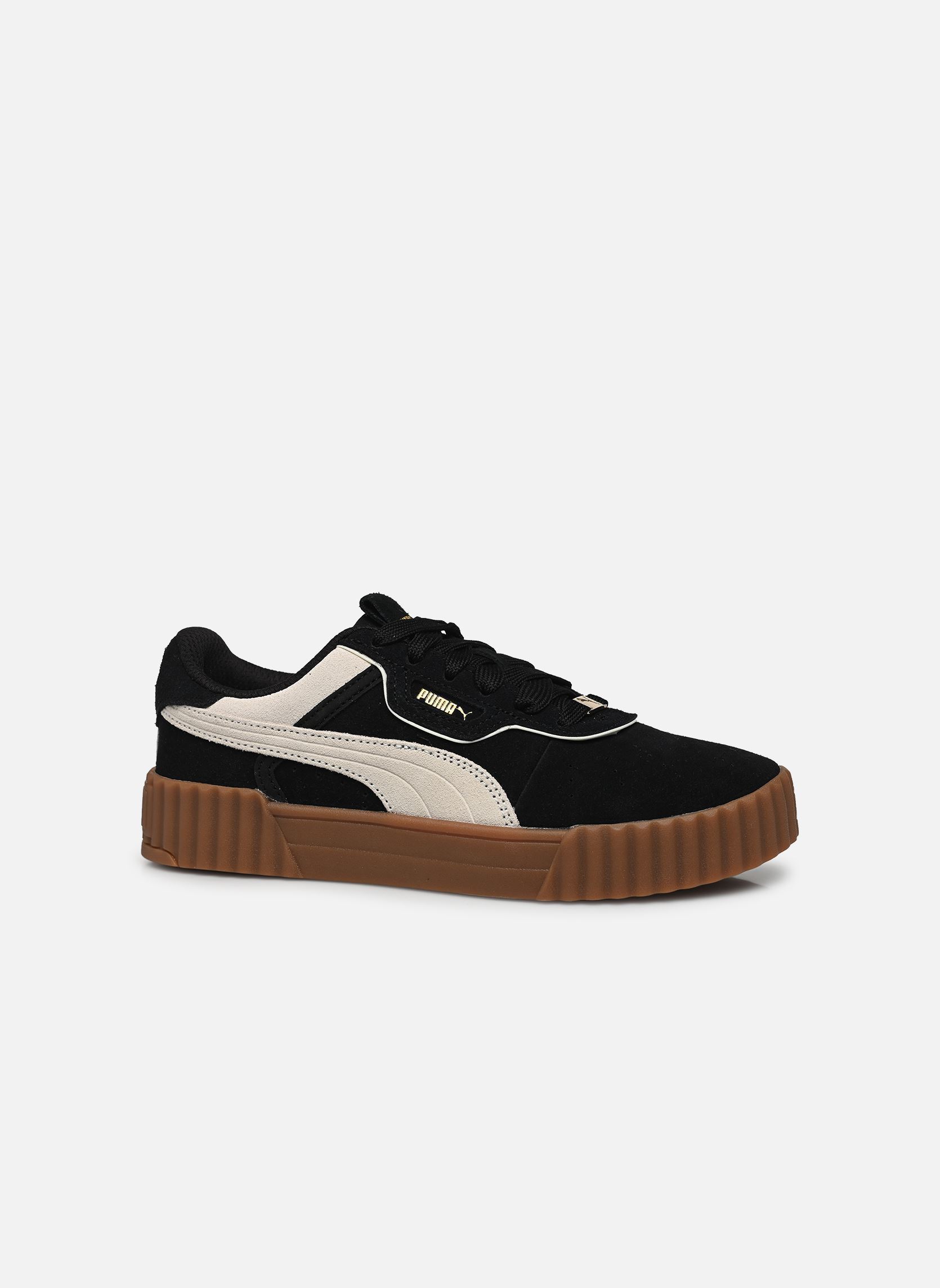 Niedrige Sneaker Carina 3.0 Luxe Sd damen schwarz Puma Niedrige Sneaker Carina 3.0 Luxe Sd damen schwarz Puma Black-Warm White-Puma Gol