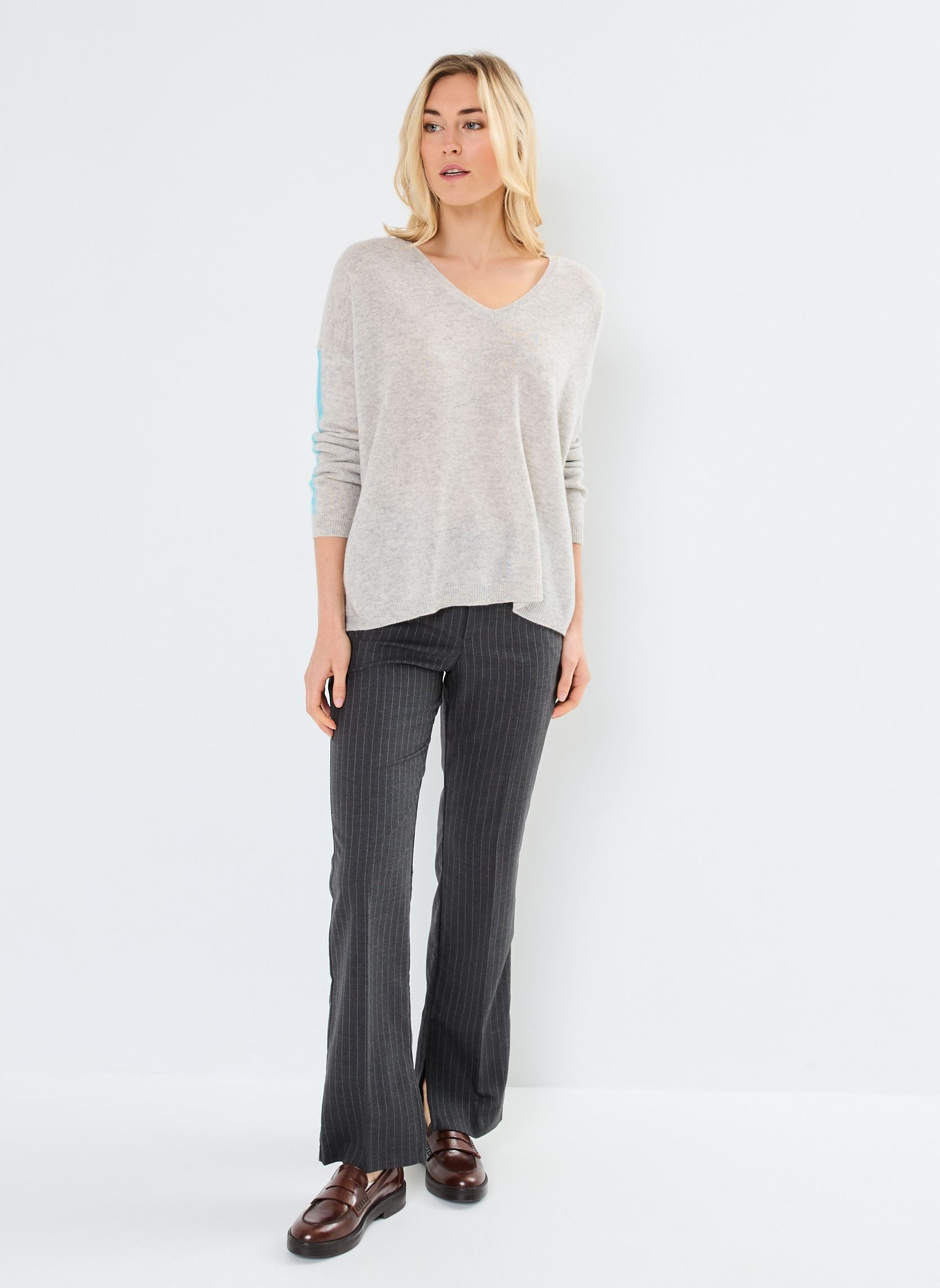 Pantalons droit B122015 femme gris IKKS Women Pantalons droit B122015 femme gris 27-GRIS BROUILLARD
