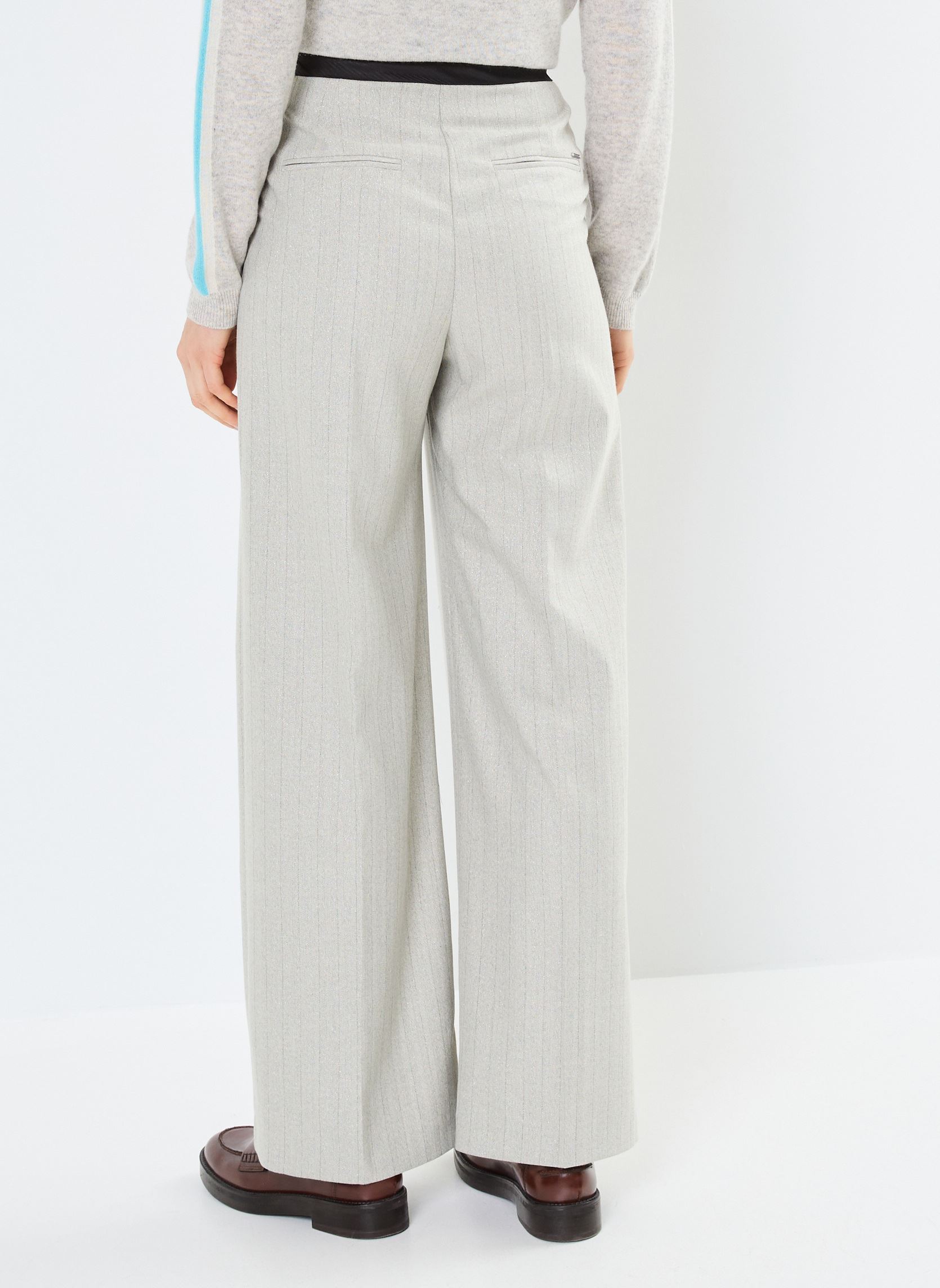 Pantalons larges B122025 femme gris IKKS Women Pantalons larges B122025 femme gris 21-GRIS PERLE