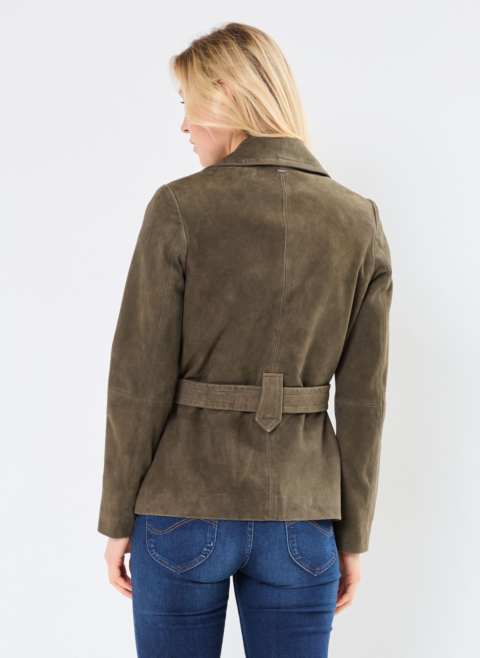 Leren jassen B148115 dames groen IKKS Women Leren jassen B148115 dames groen 55-ARMY