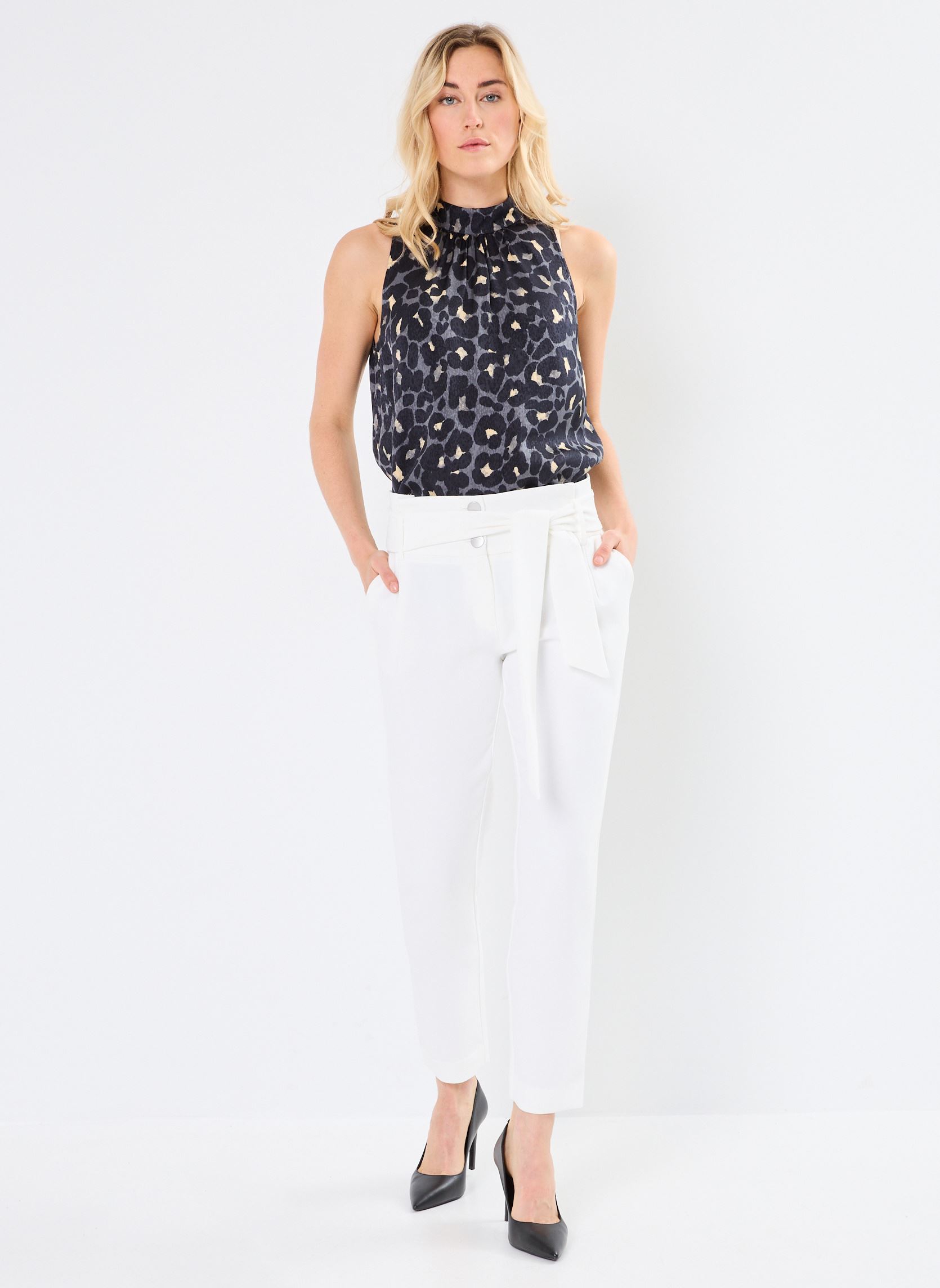 Pantalons droit BY22345 femme blanc IKKS Women Pantalons droit BY22345 femme blanc 11-BLANC CASSÉ