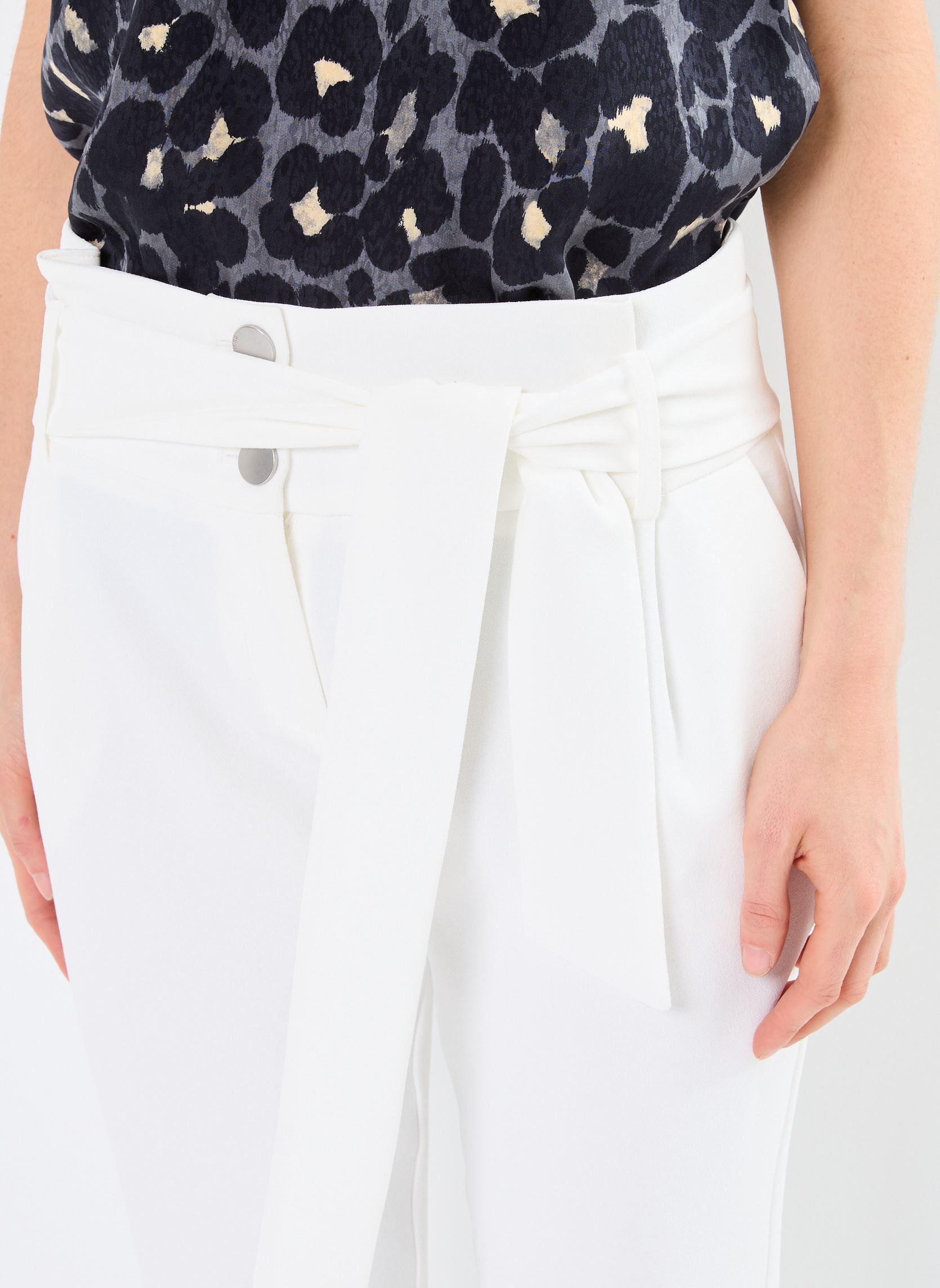 Pantalons droit BY22345 femme blanc IKKS Women Pantalons droit BY22345 femme blanc 11-BLANC CASSÉ