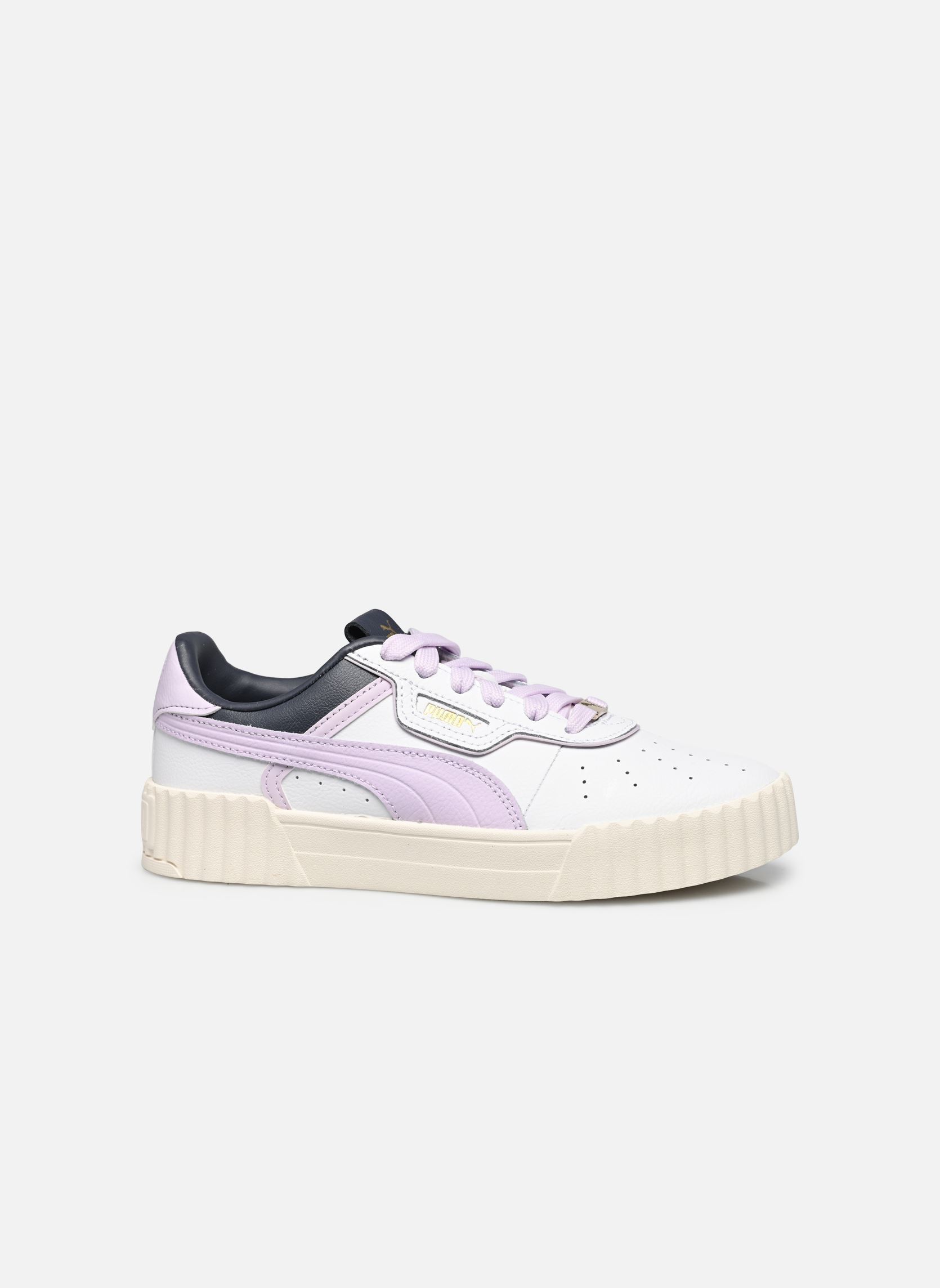 Niedrige Sneaker Carina 3.0 Luxe damen weiß Puma Niedrige Sneaker Carina 3.0 Luxe damen weiß PUMA WHITE-LILAC FROST-PUMA GO