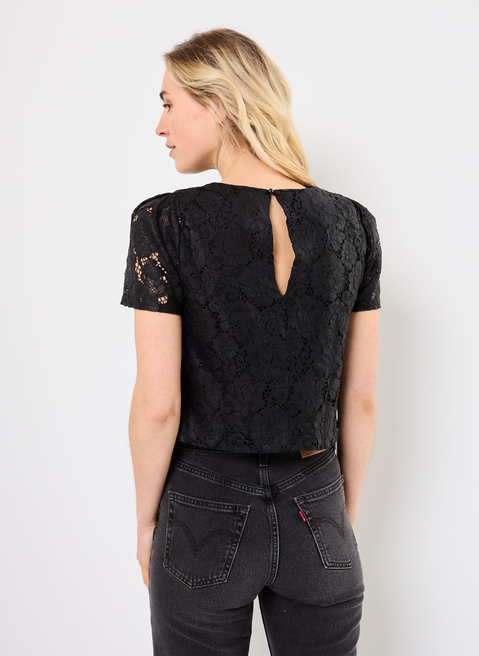 Tee-shirts manches courtes B111305 femme noir IKKS Women Tee-shirts manches courtes B111305 femme noir 02-NOIR