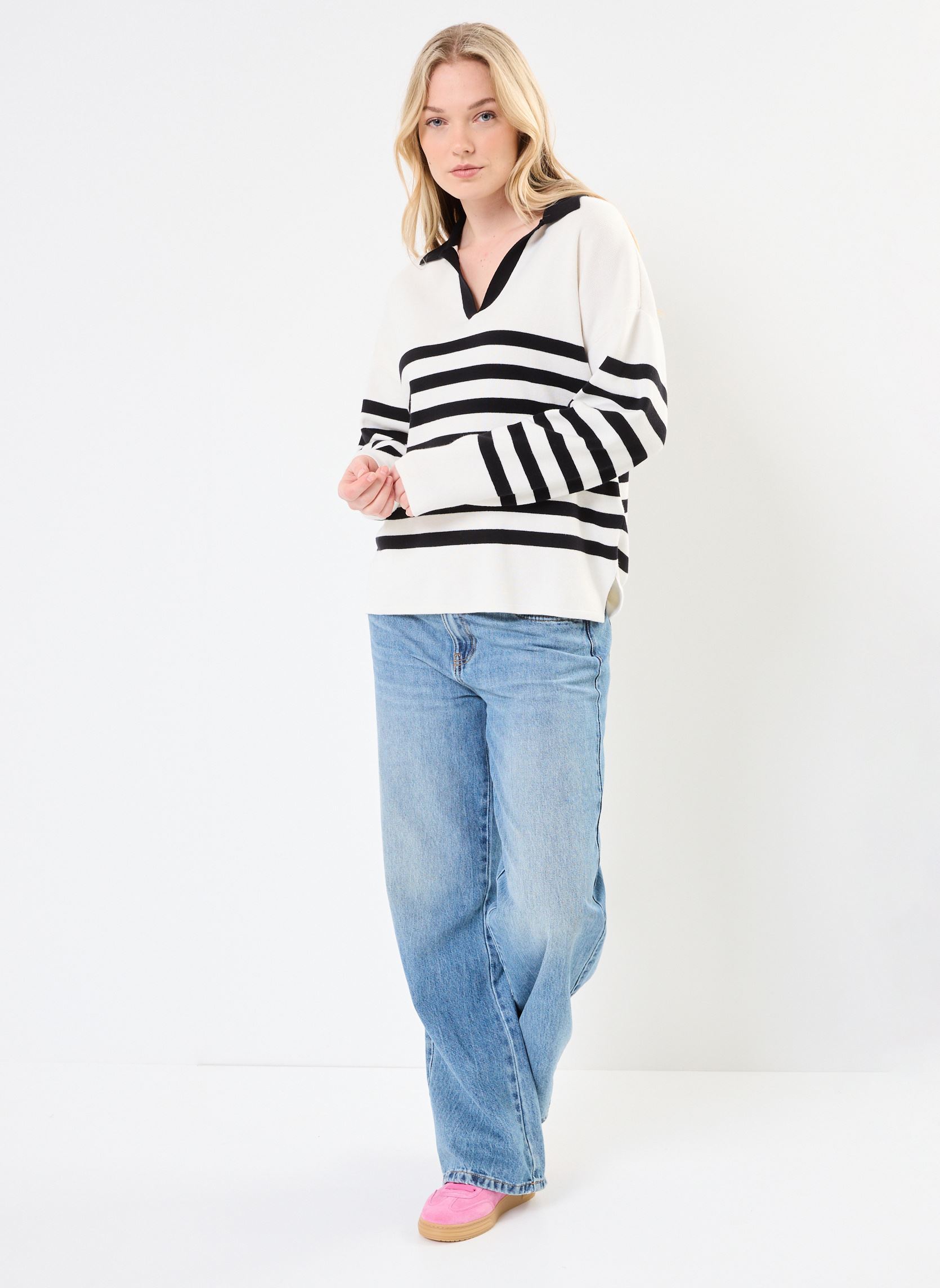 Pulls B118025 femme blanc IKKS Women Pulls B118025 femme blanc 02-NOIR
